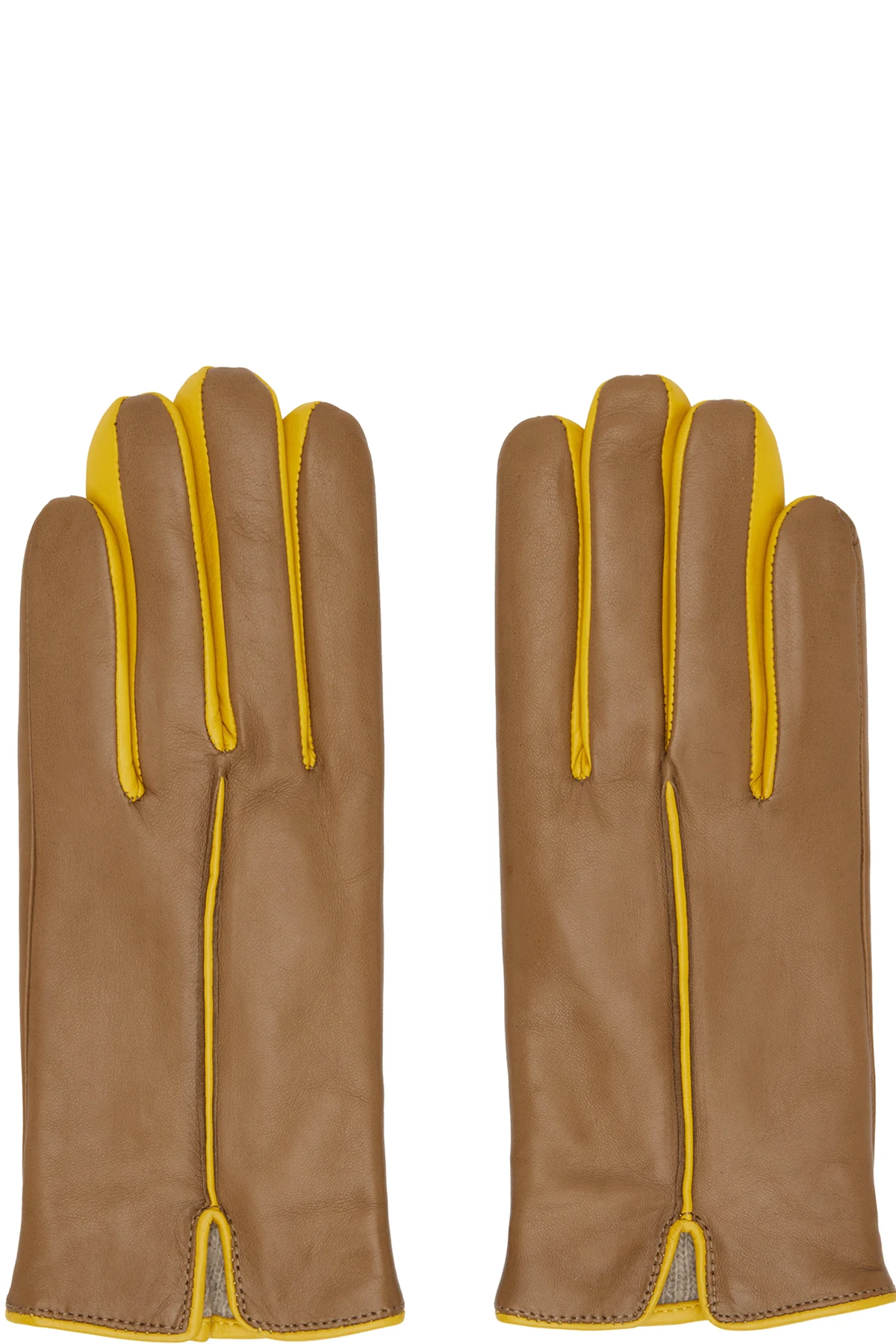 Brown & Yellow Statement Gloves