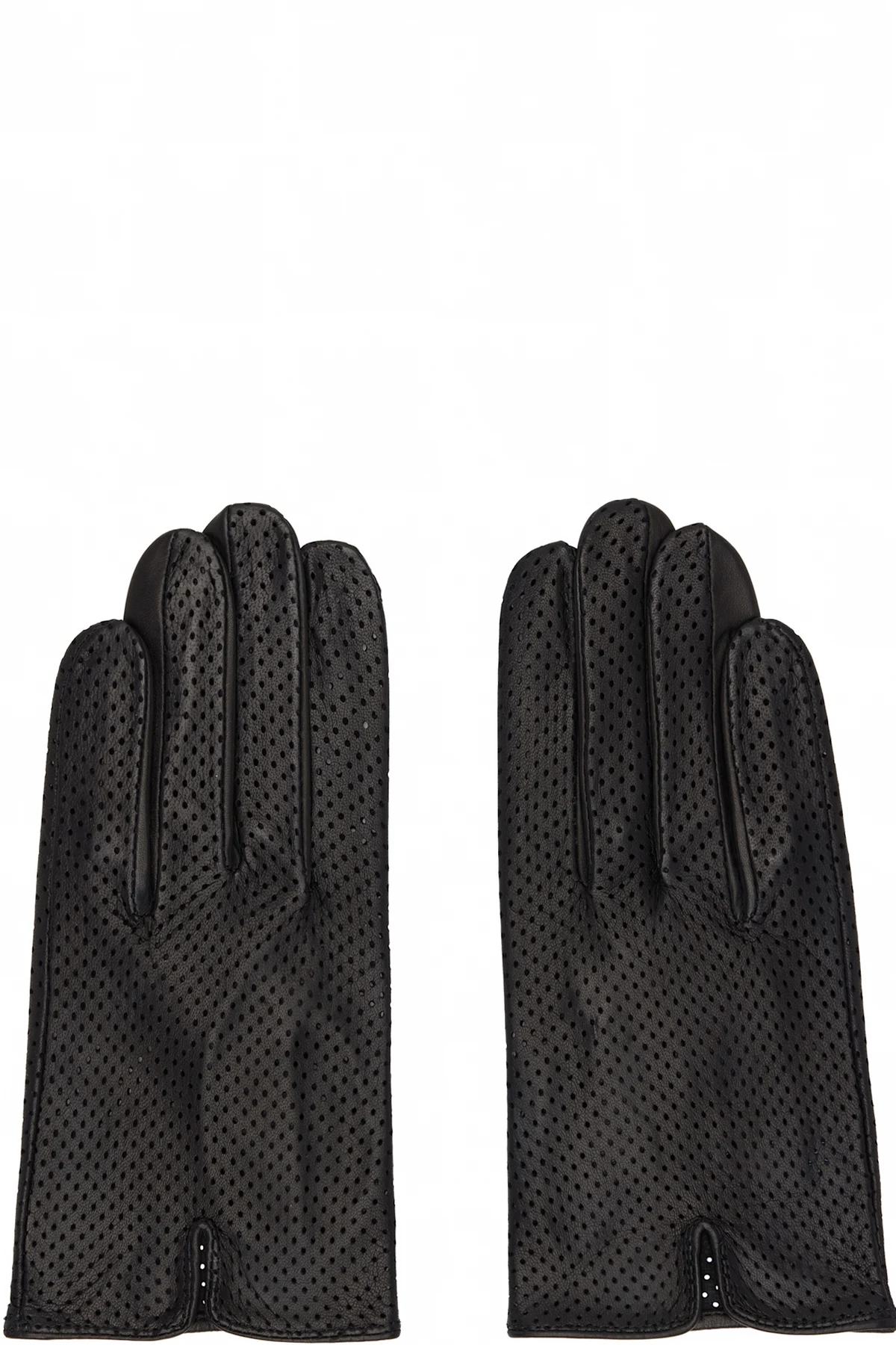 Black Statement Perforated Gloves