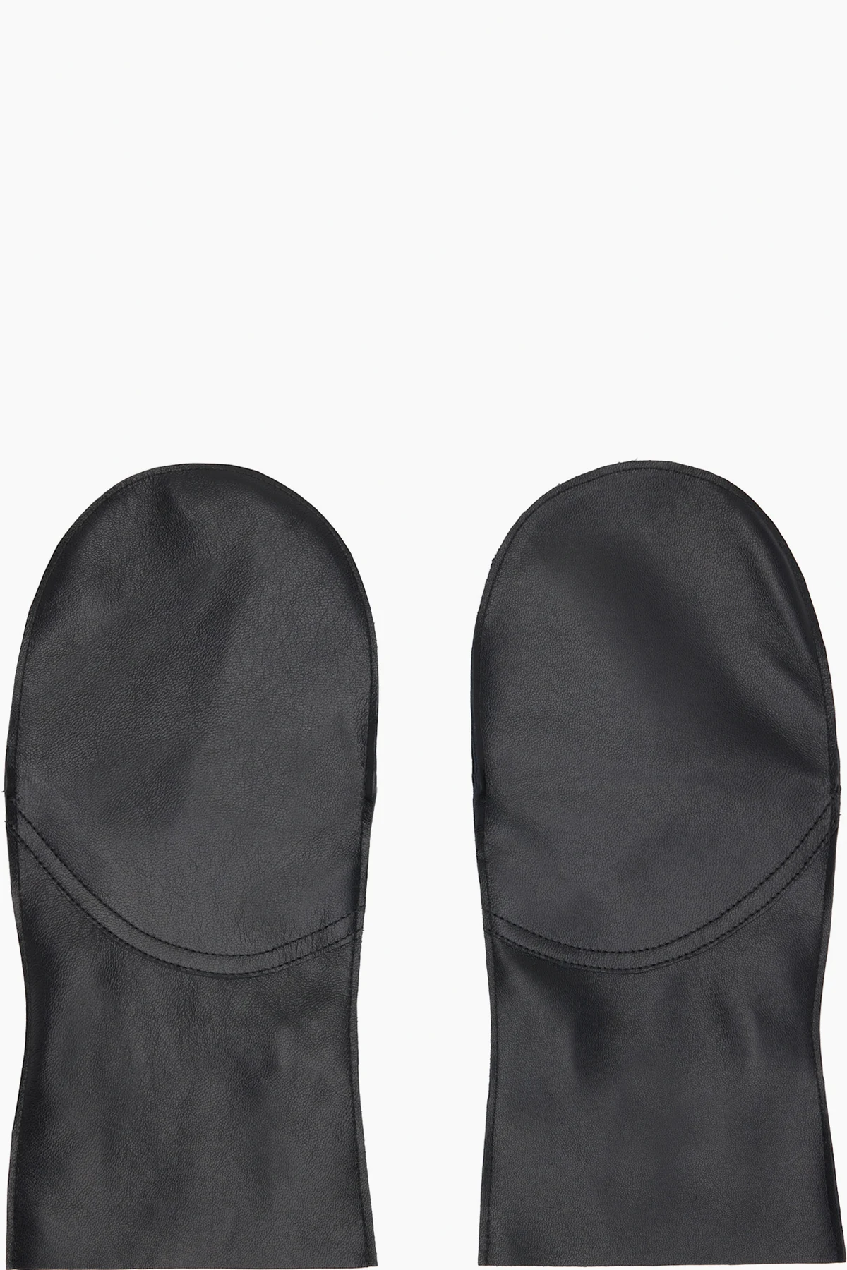 Black Leather Mittens