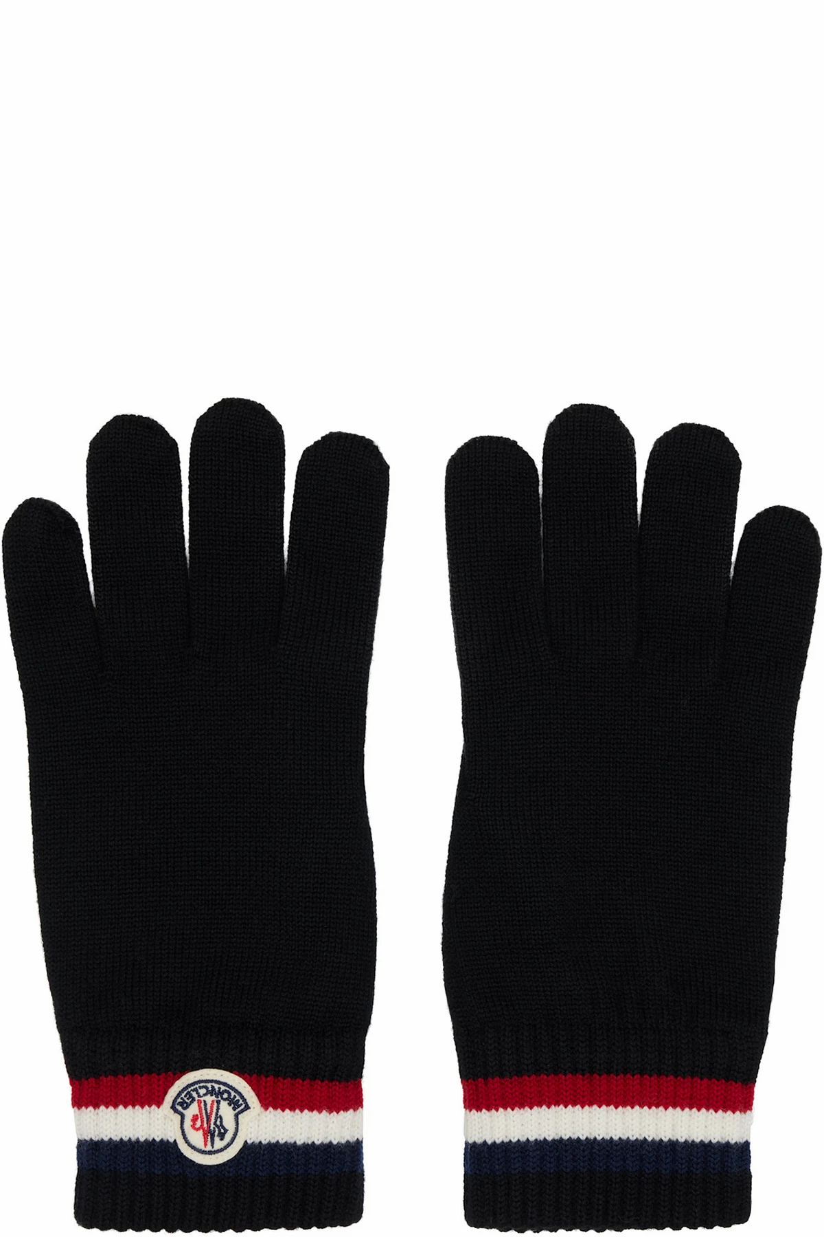 Black Tricolor Wool Gloves