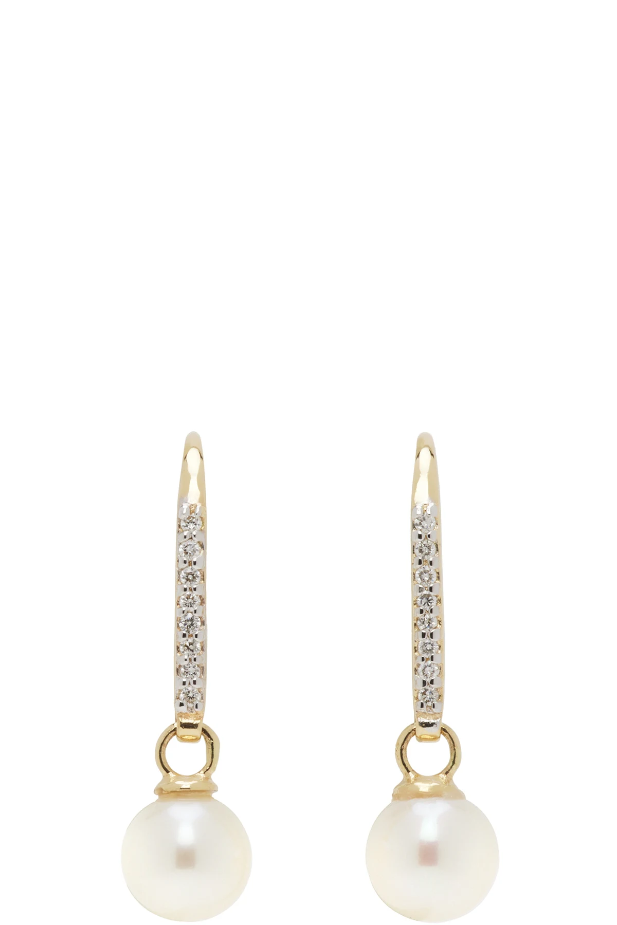 Gold Single Pearl Drop Earrings