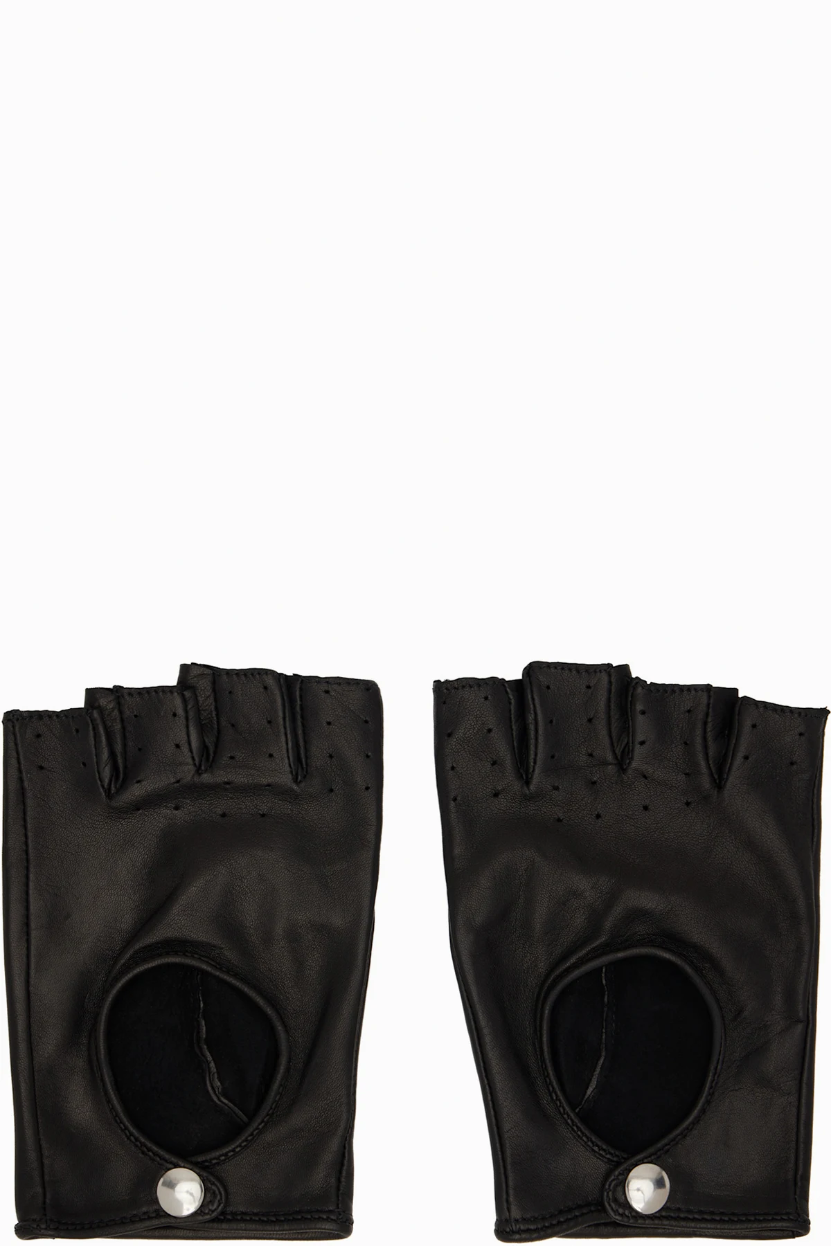 Black Open Finger Driving Gloves