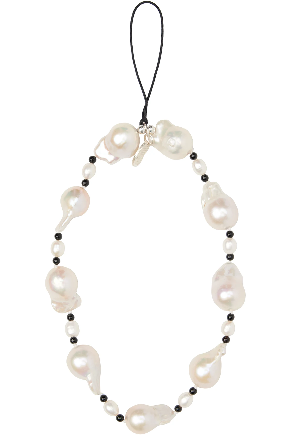 White & Black Phone Charm Wristlet Strap