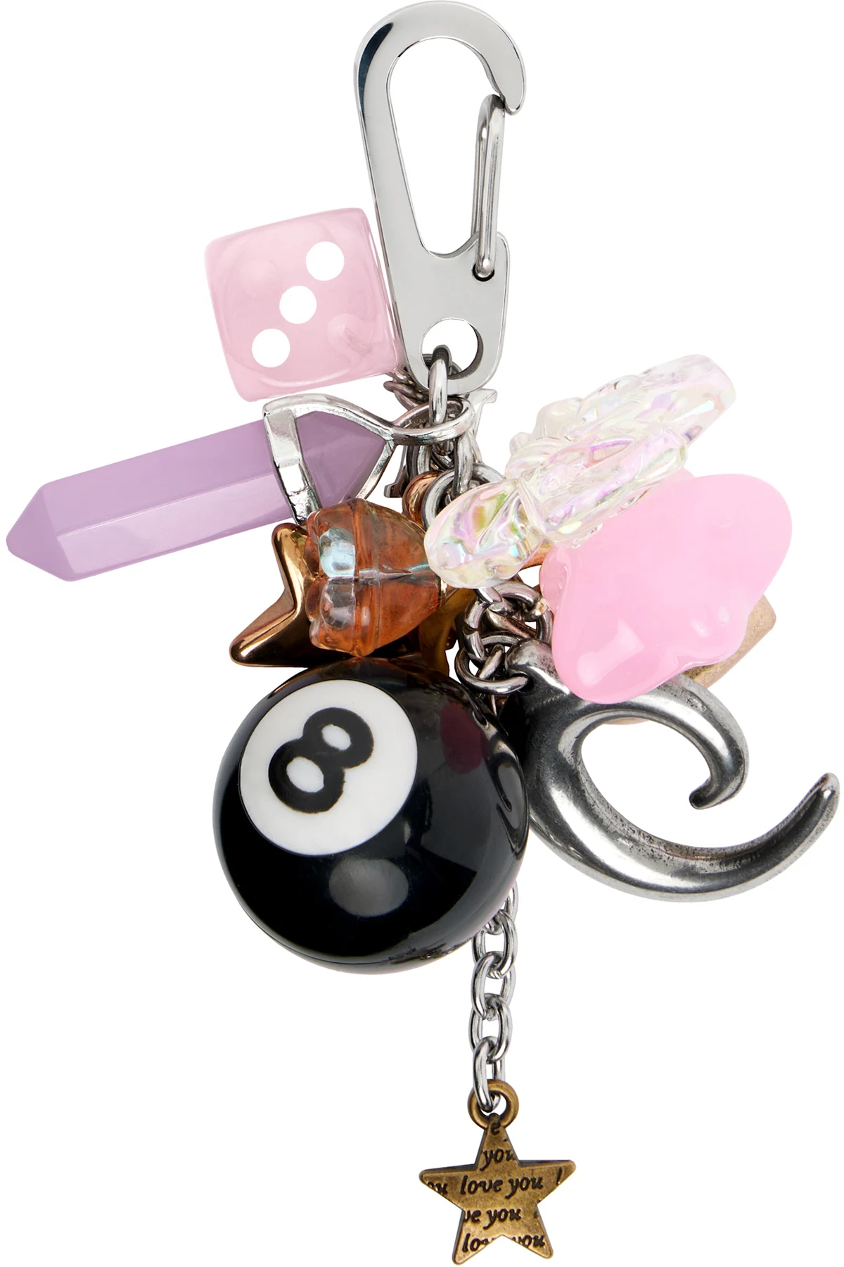 Multicolor Rose Bag Charm Keychain