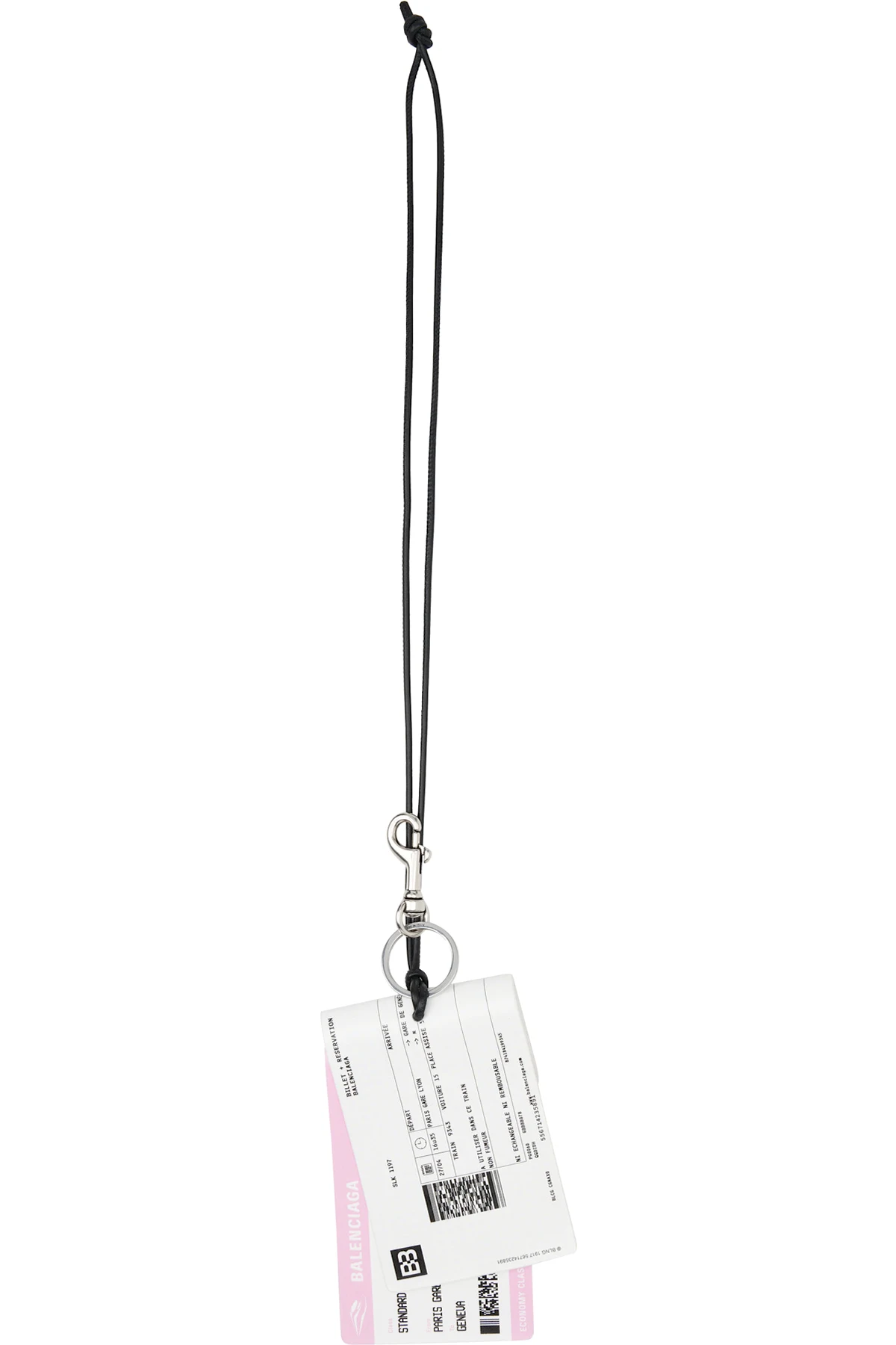 White Train Ticket Keychain