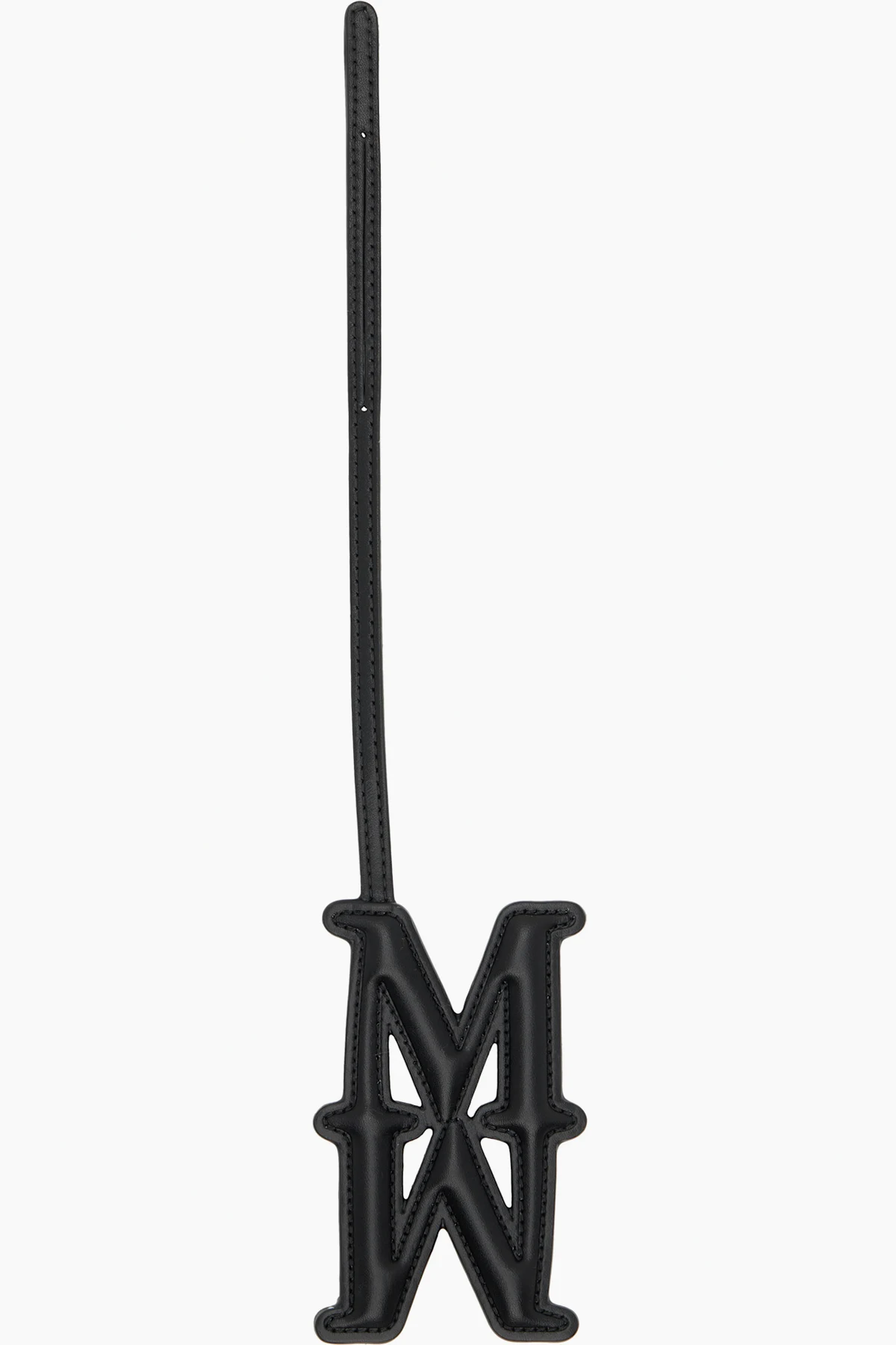 Black Leather Monogram Keychain