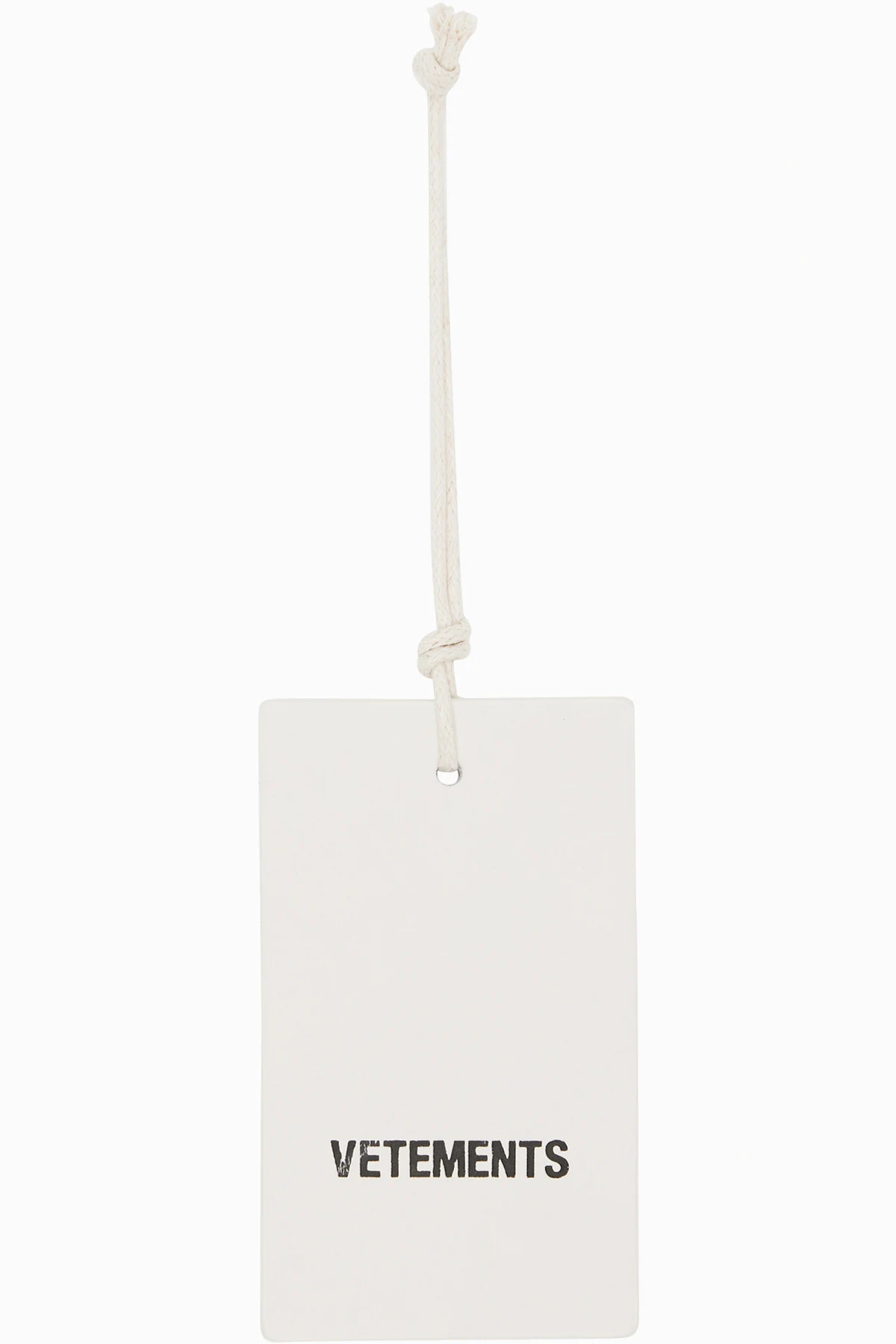 White Leather Logo Hangtag Keychain