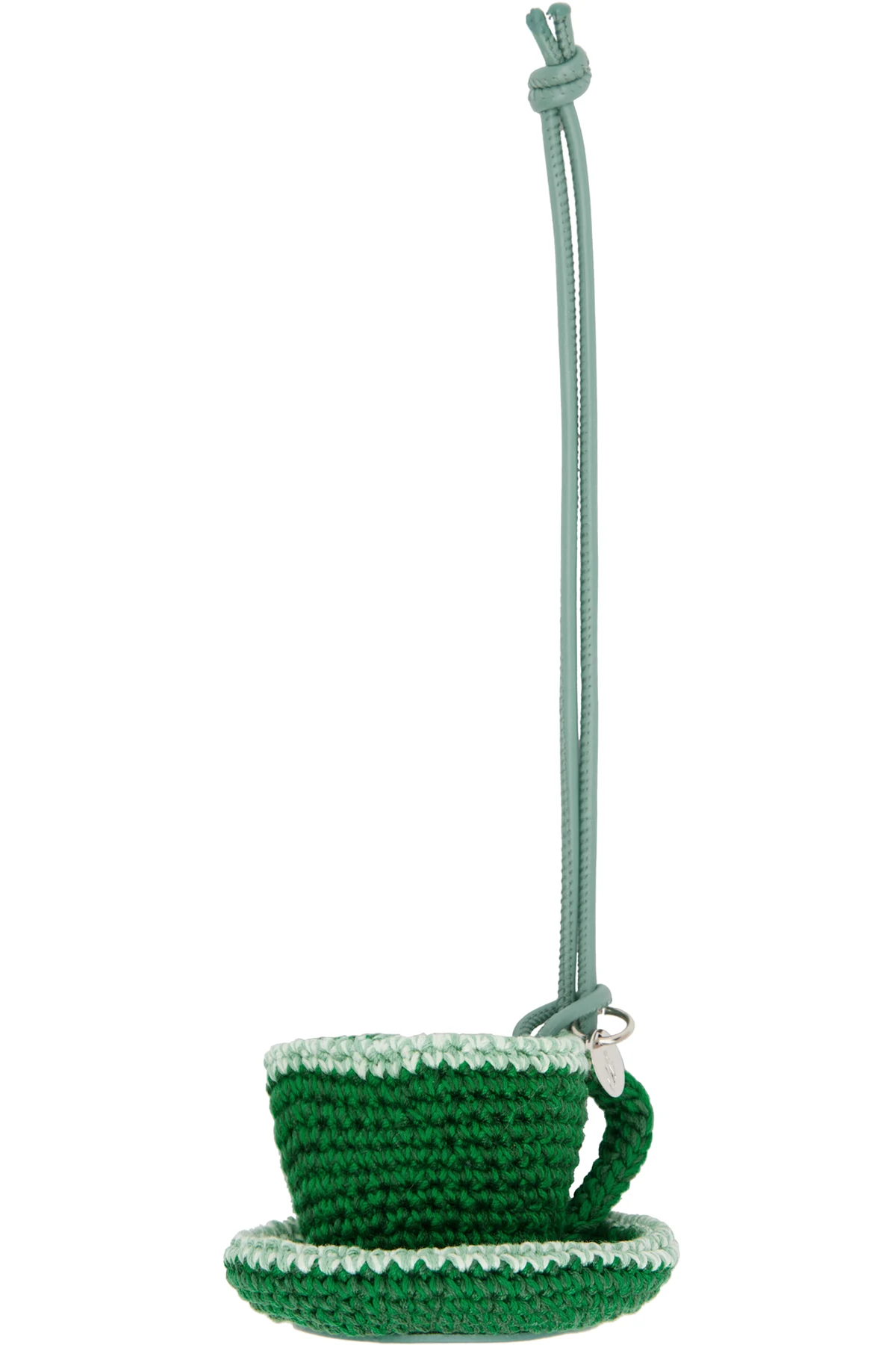 Green Teacup Charm Keychain