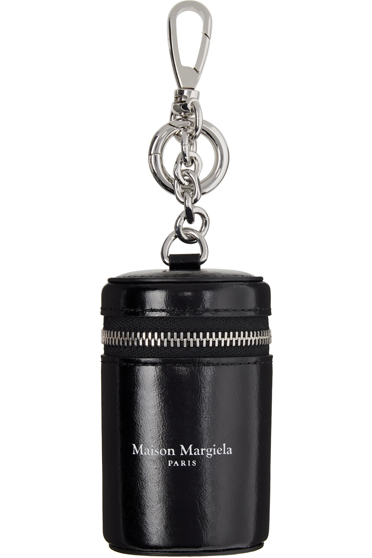 Black Cylindrical Pouch Charm Keychain
