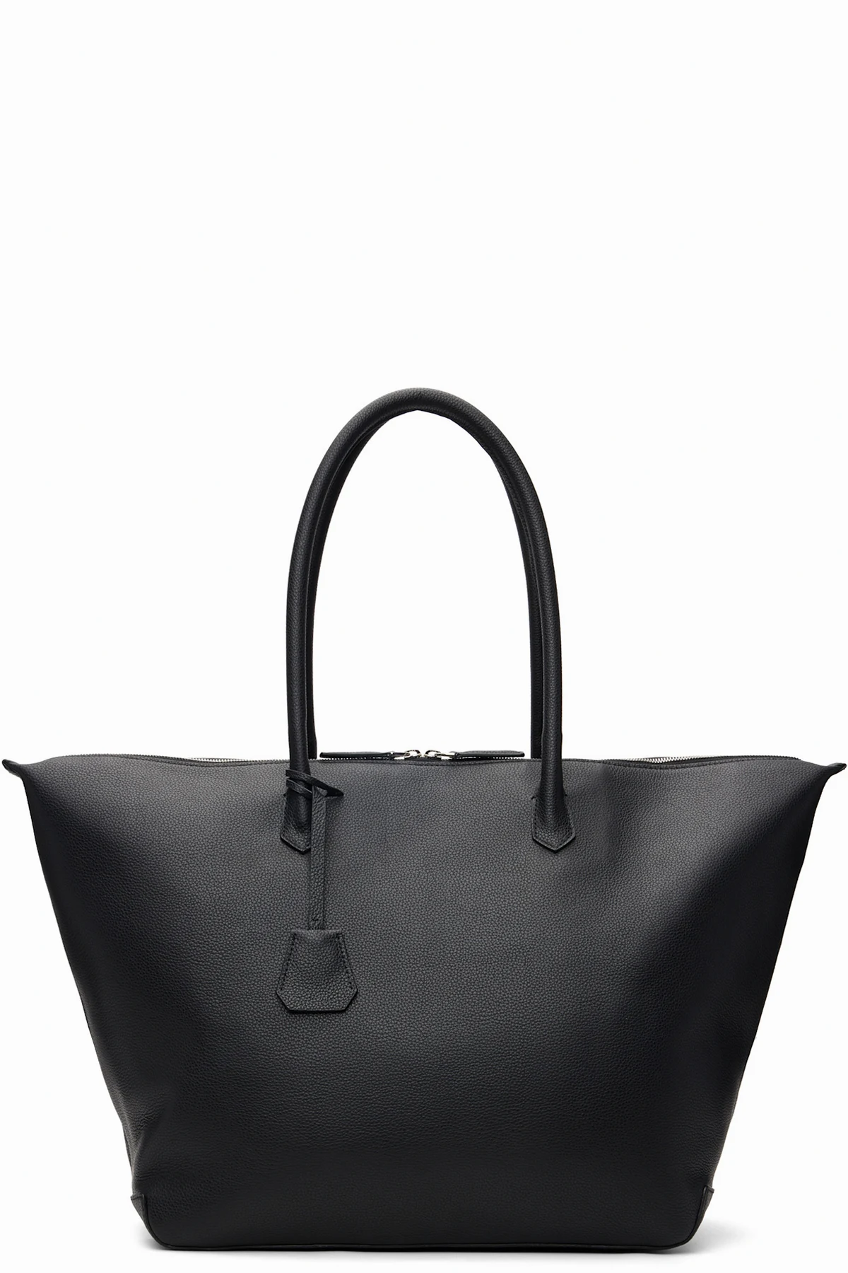 Black Grain Leather Large Weekender Bag