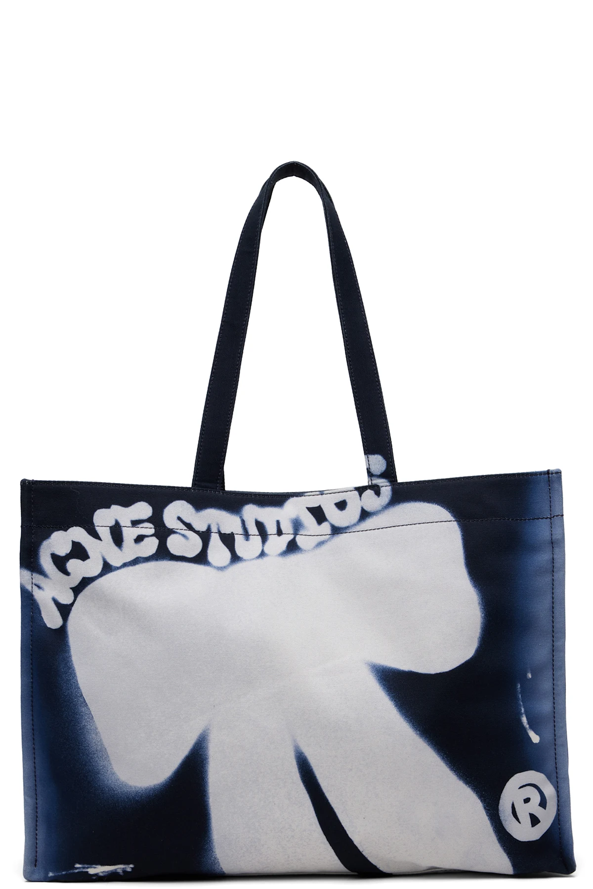 Navy Logo Shopper Tote