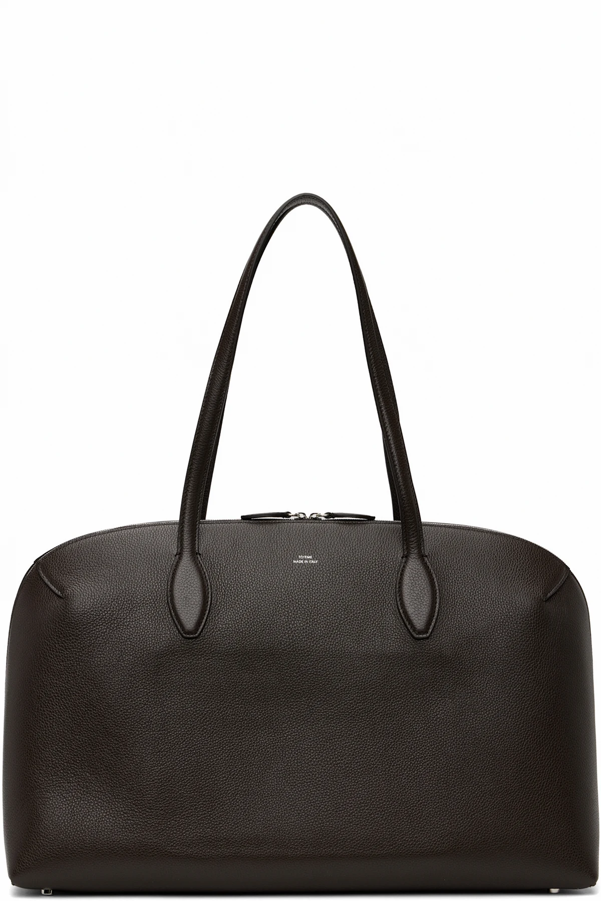 Brown Grained-Leather Day Tote