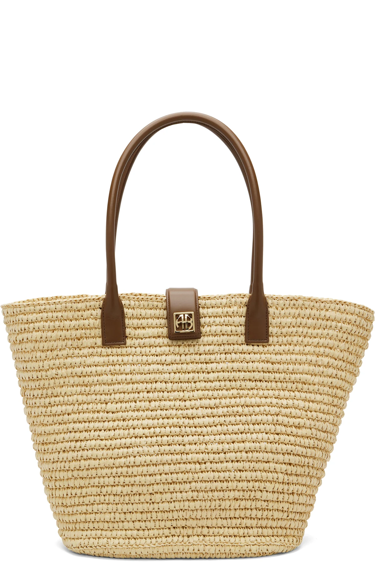 Beige & Brown Lou Monogram Tote