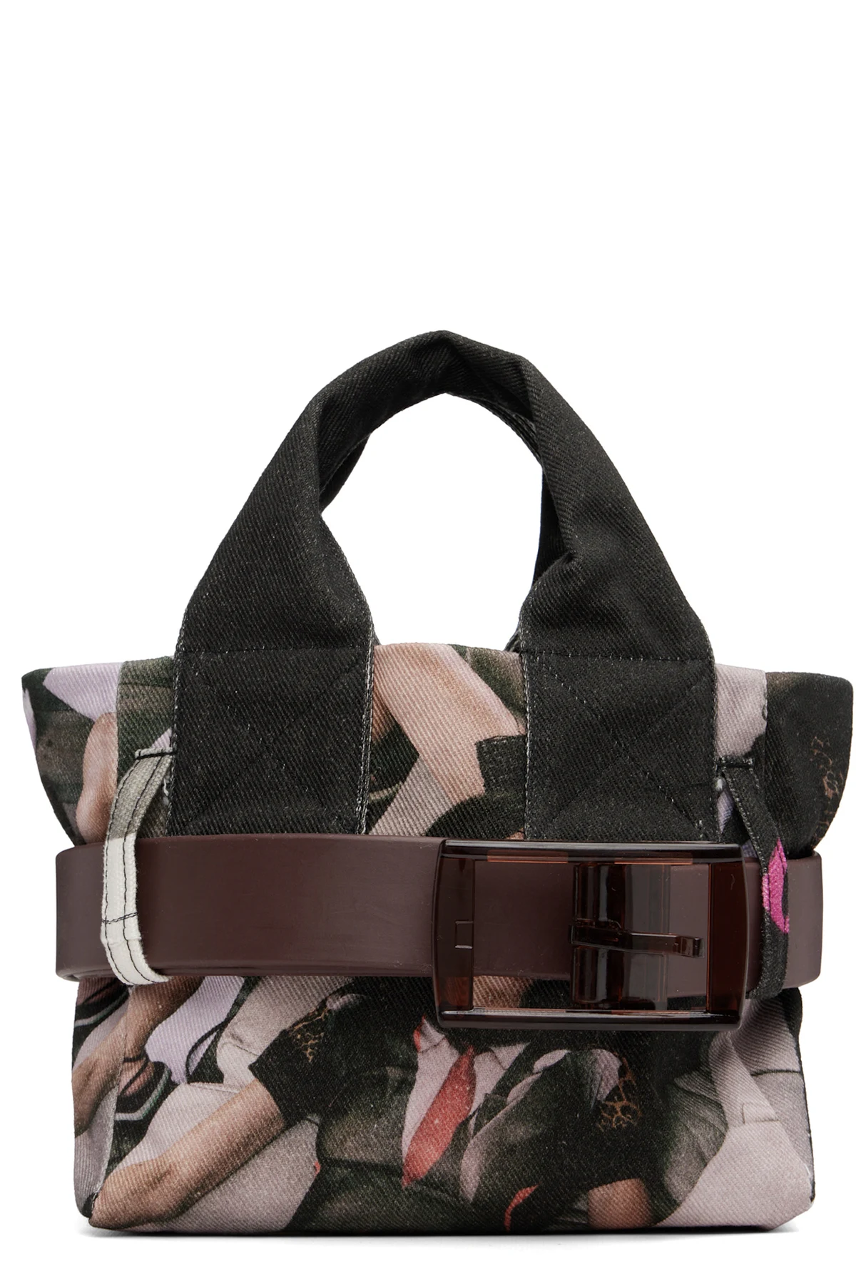 Multicolor Mini Belted Tote