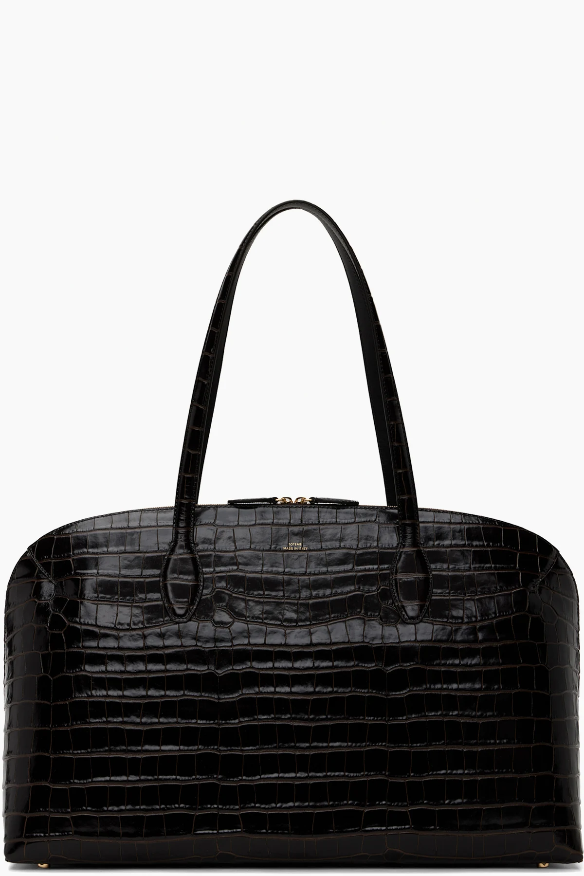 Brown Croco-Embossed Day Tote