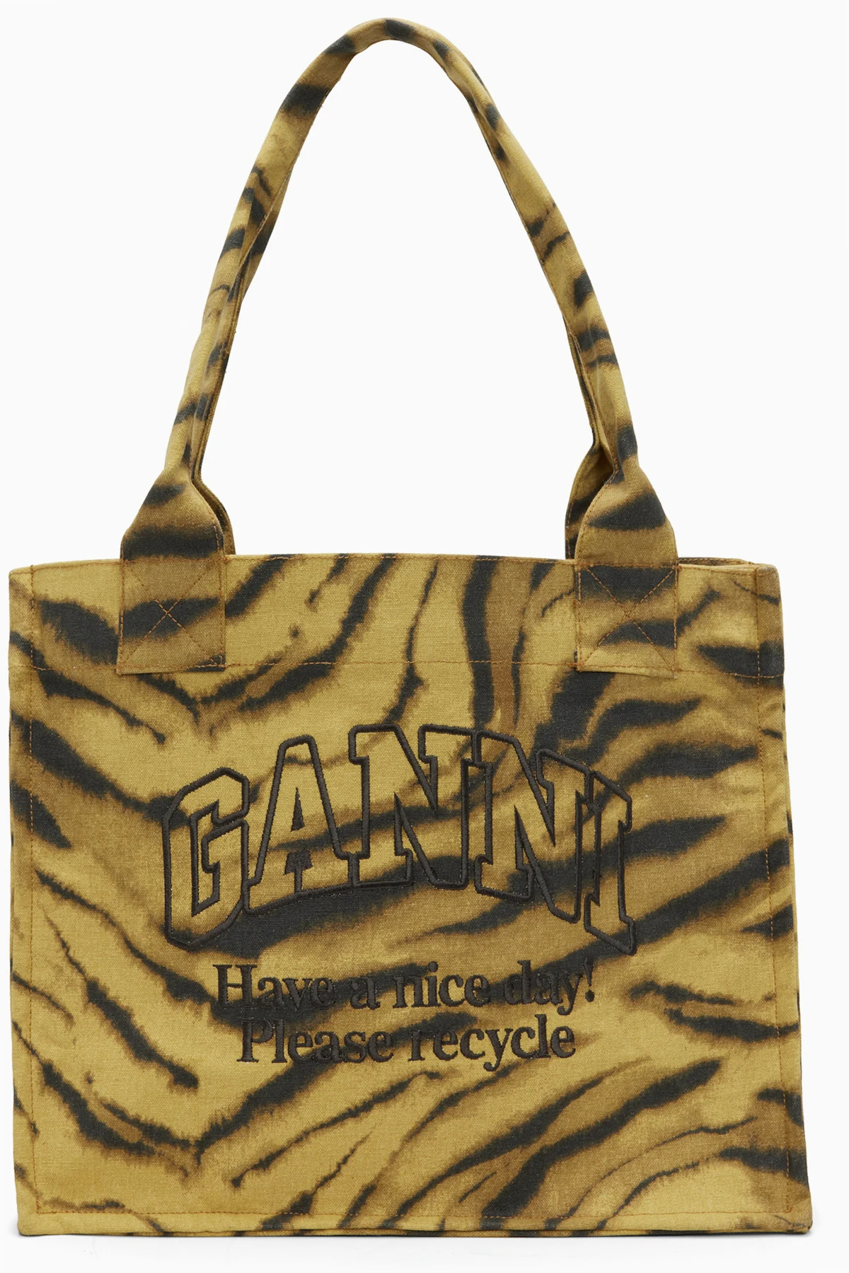 Khaki Zebra Print Large Tote