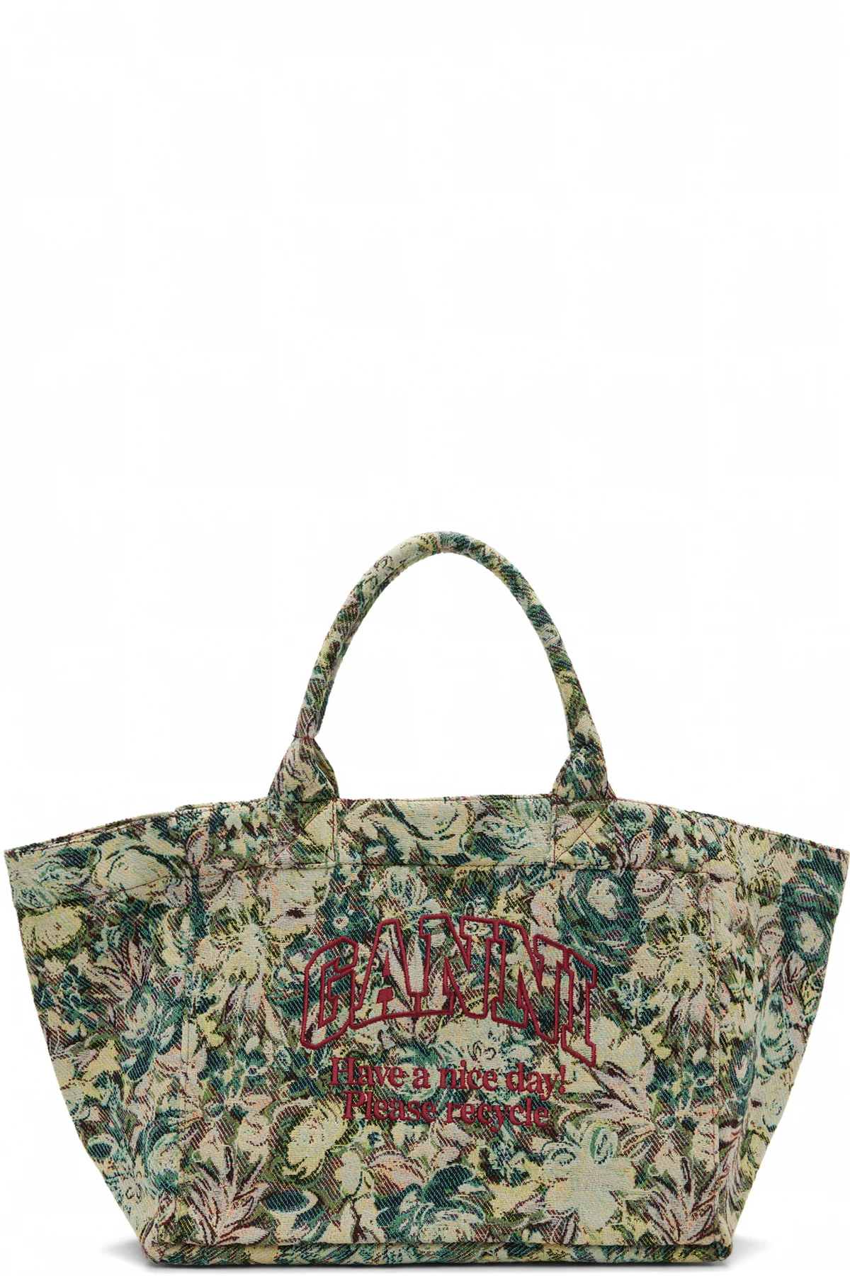 Beige & Green Tapestry XXL Tote