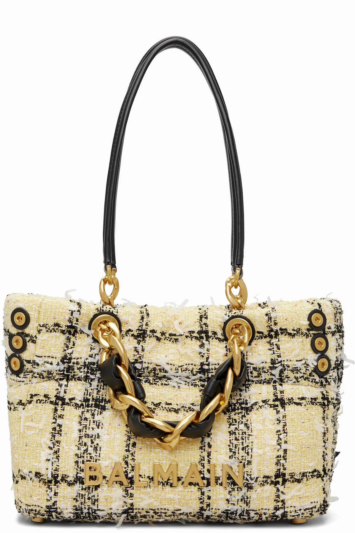 Yellow Plaid Tweed 1945 Tote