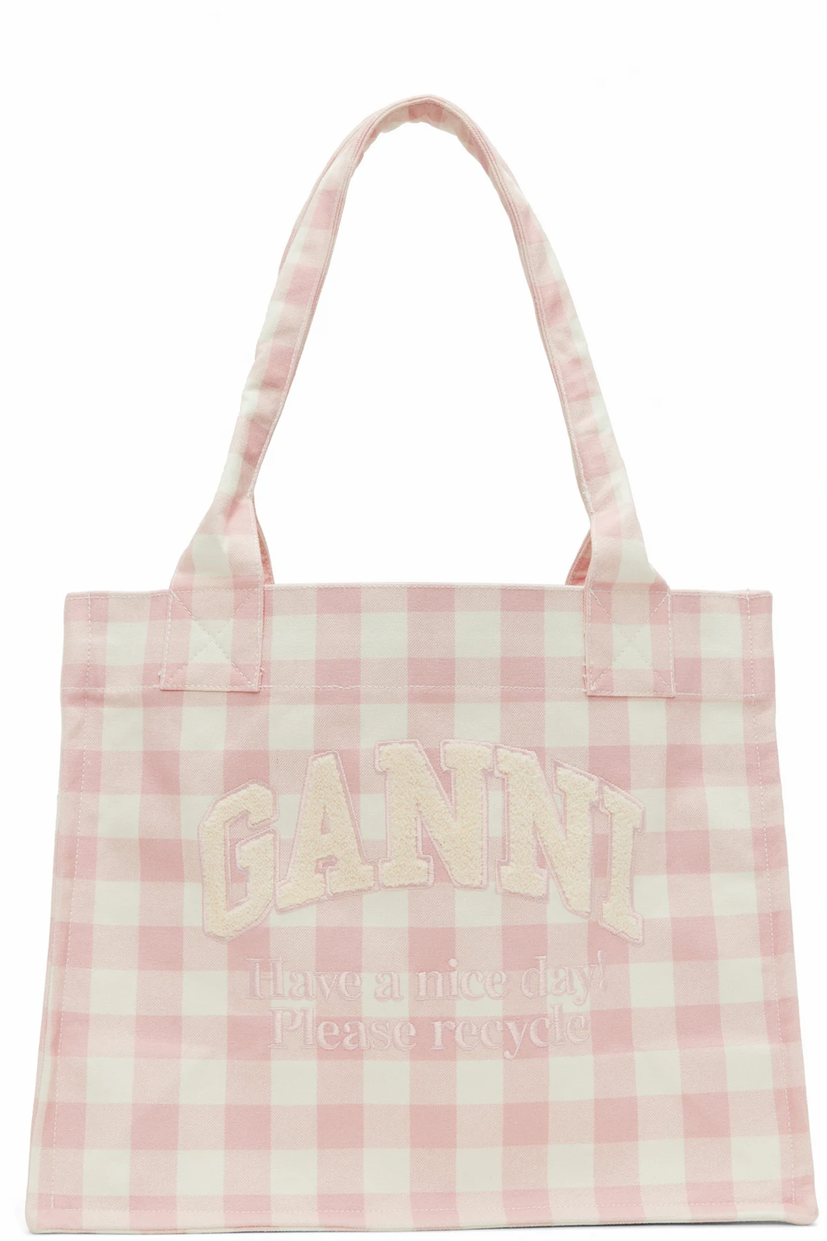 Pink & White Vichy Check Large Tote