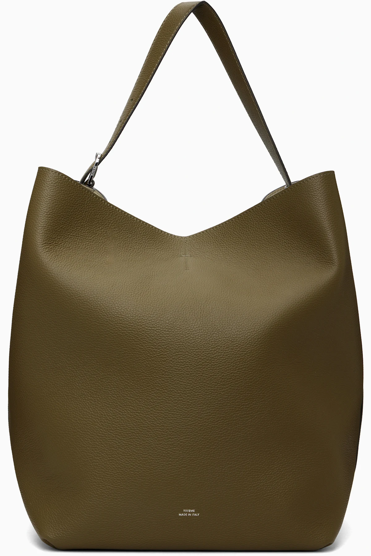 Brown Belted Grained-Leather Tote