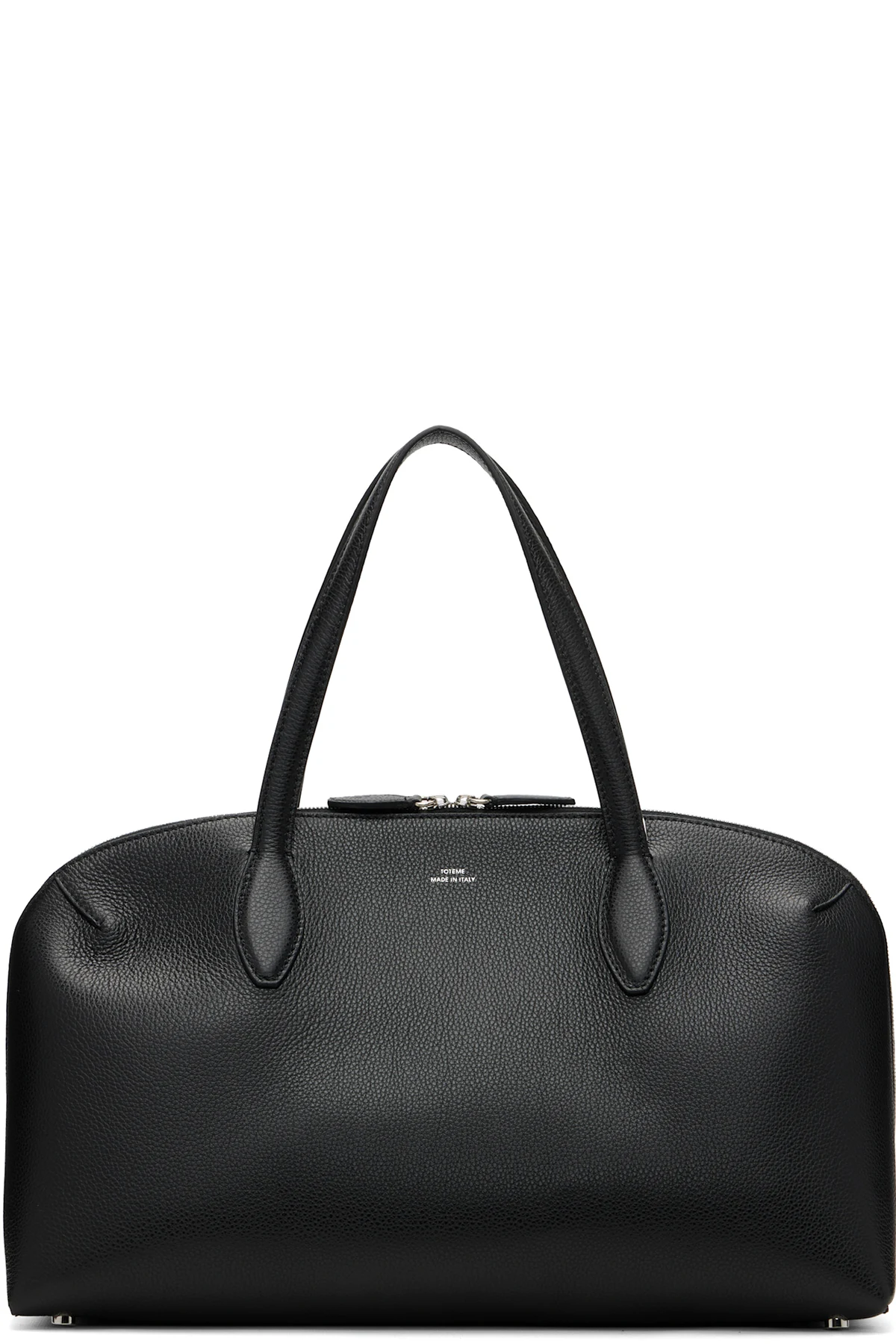 Black Medium Grained-Leather Day Tote