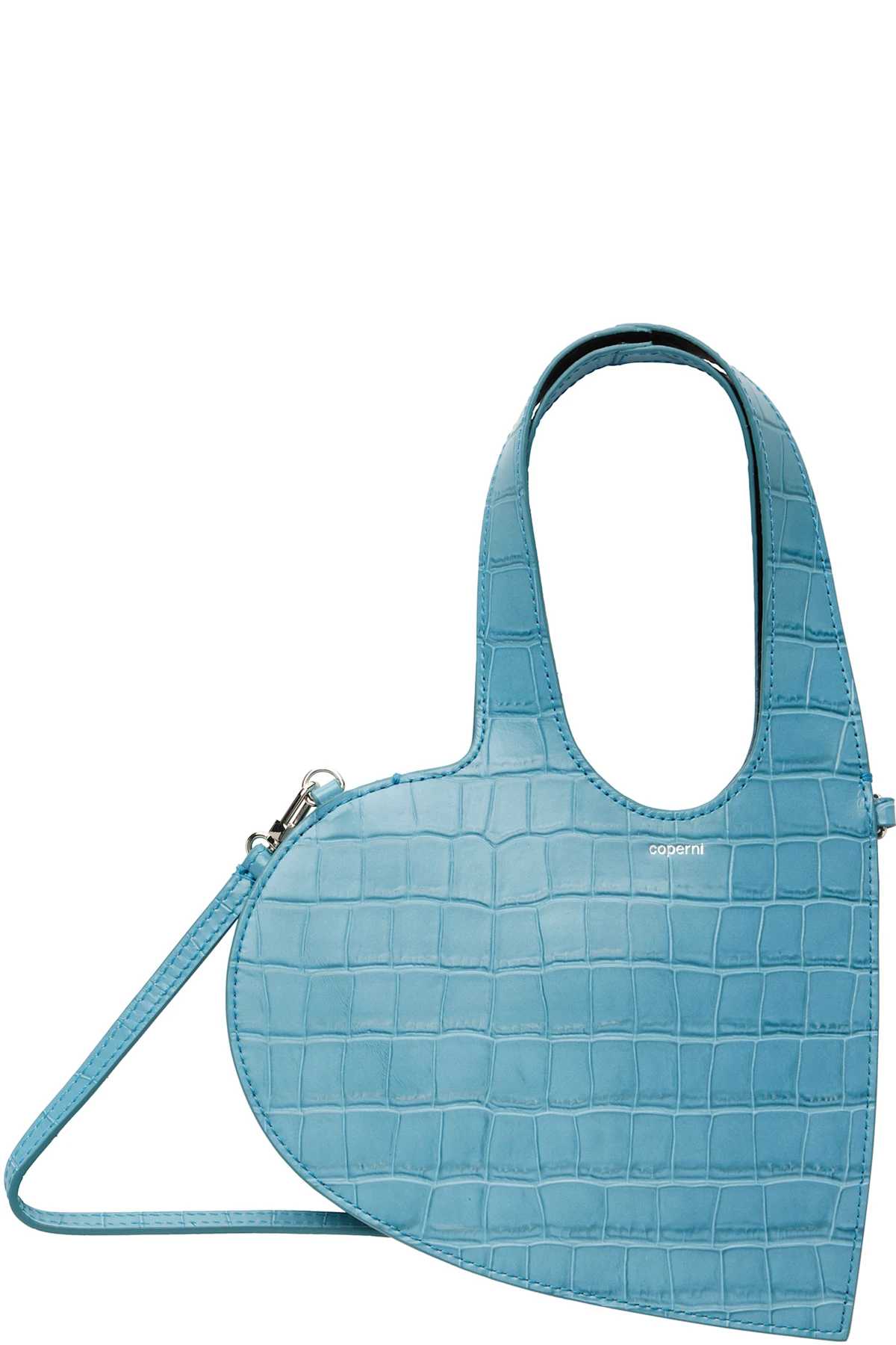 Blue Croco Mini Heart Tote