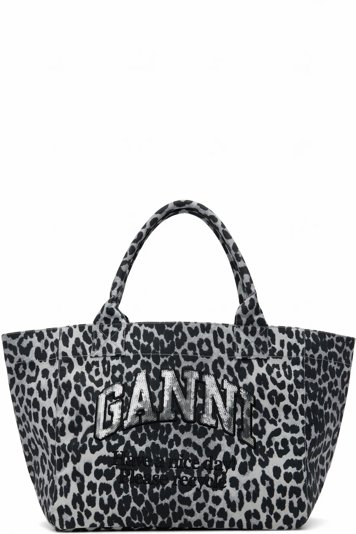 Gray Leopard Medium Tote