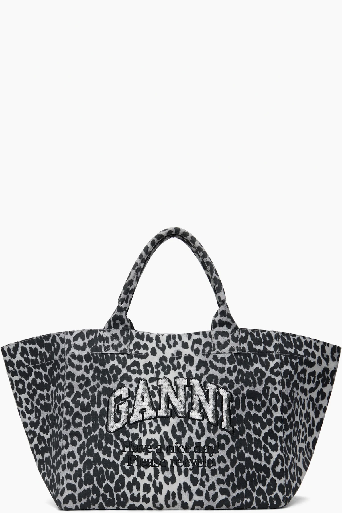 Gray Leopard Sequin XXL Tote