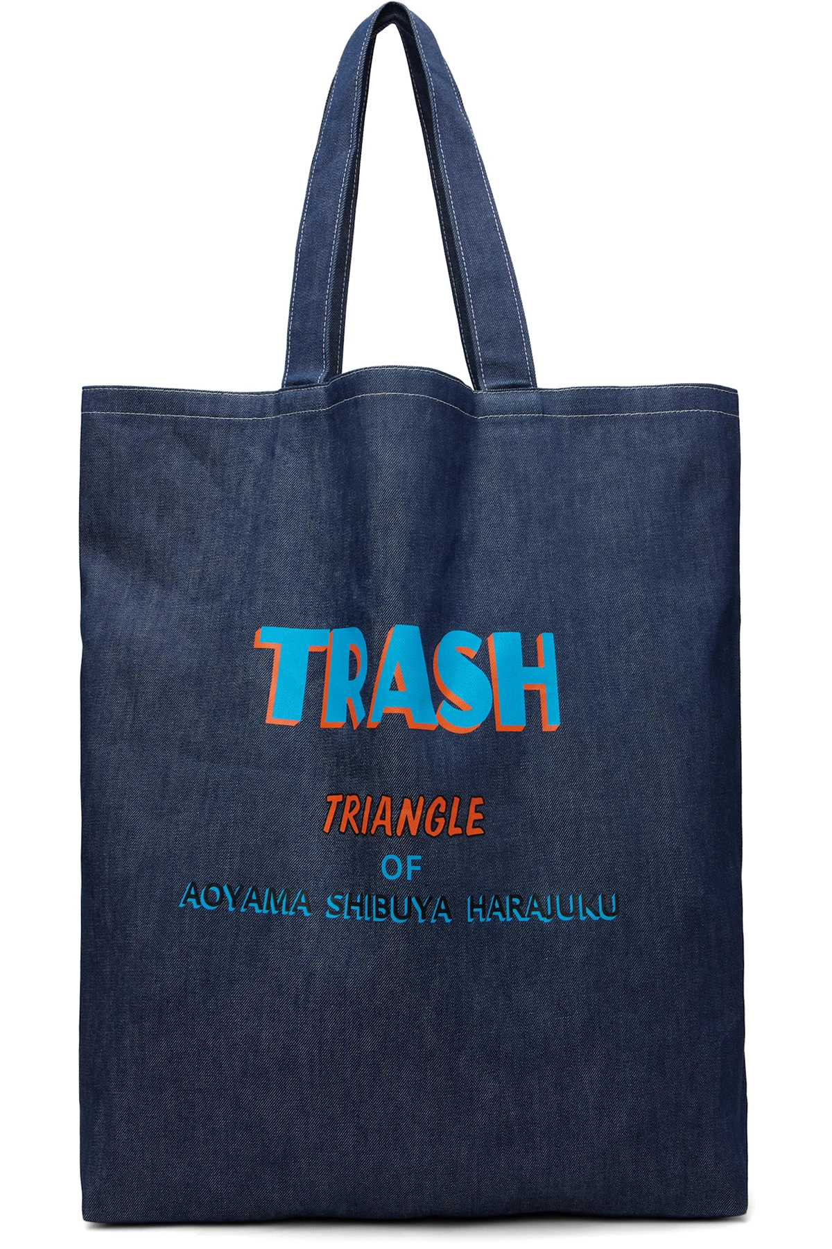 Navy Large Grocery Denim Tote