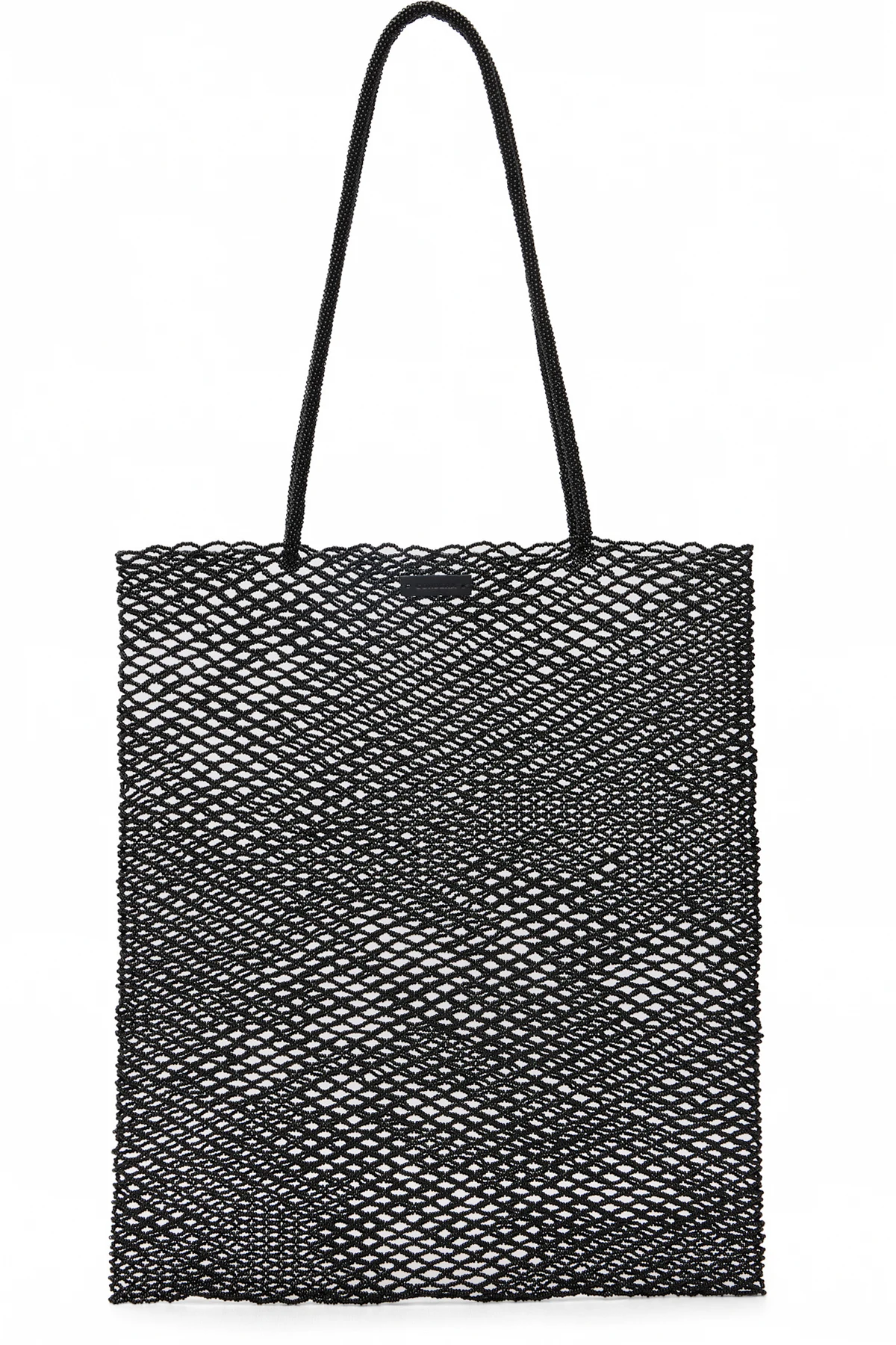 Black Handmade Beaded Tote