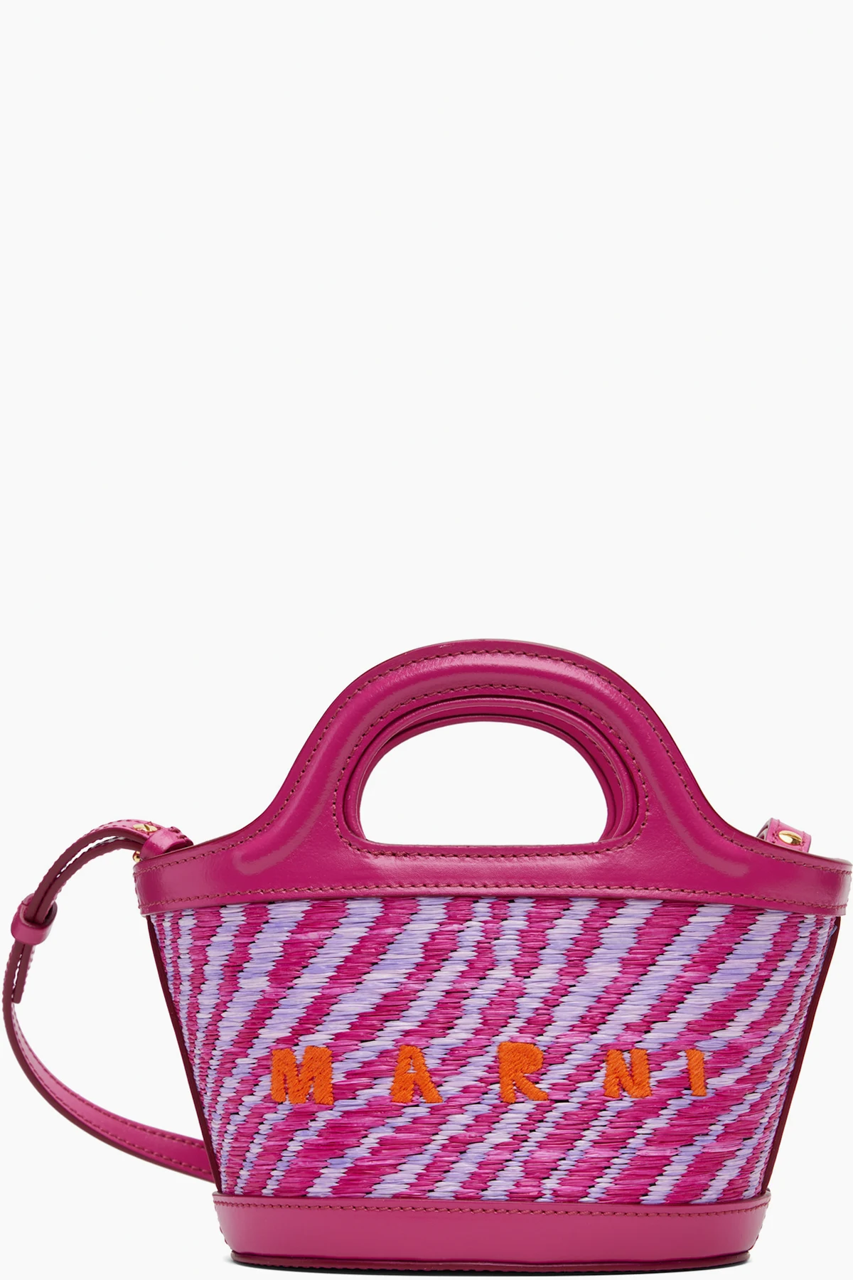 Pink Wavy Raffia-Effect Tropicalia Micro Tote