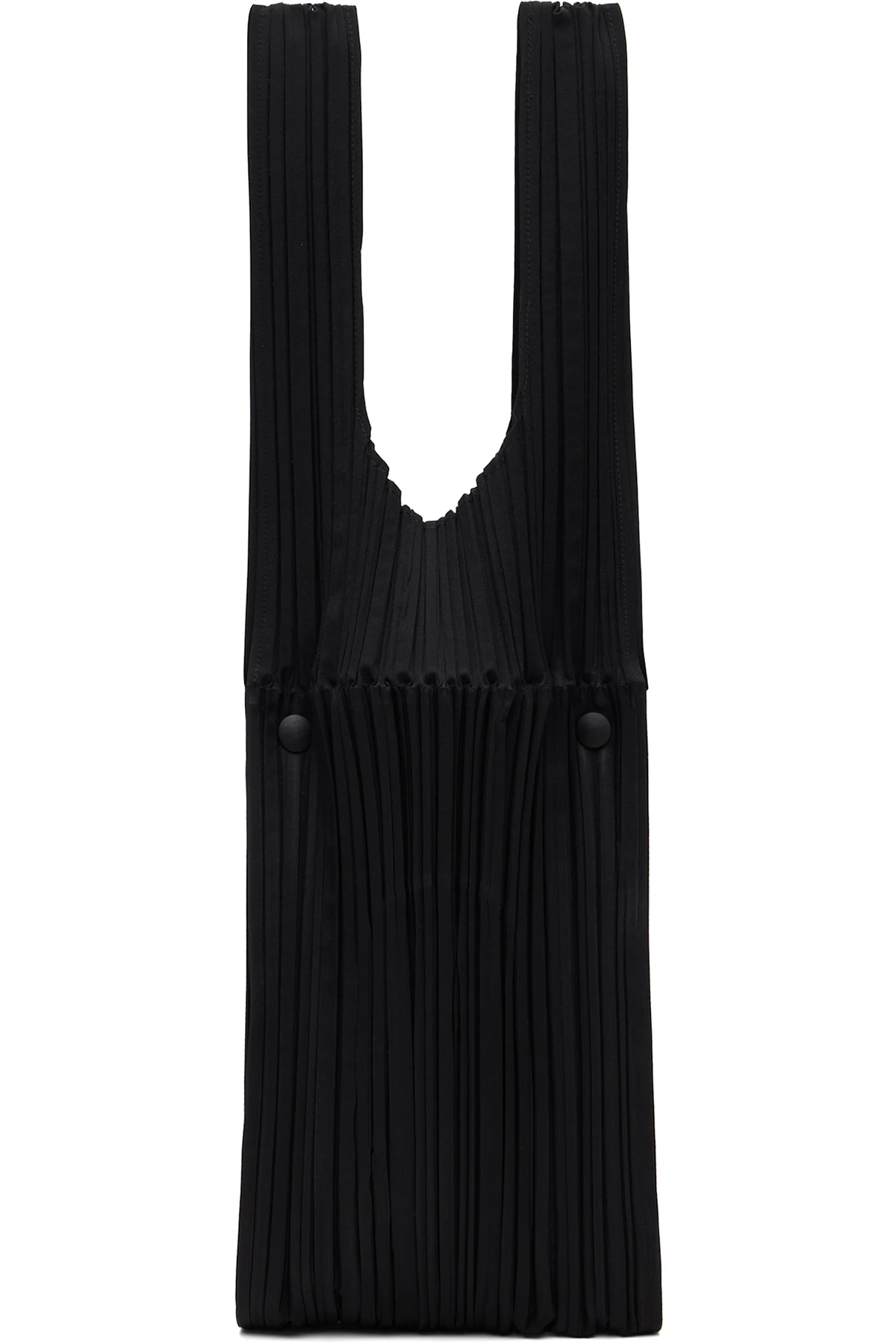 Black Pleats Bridge Tote