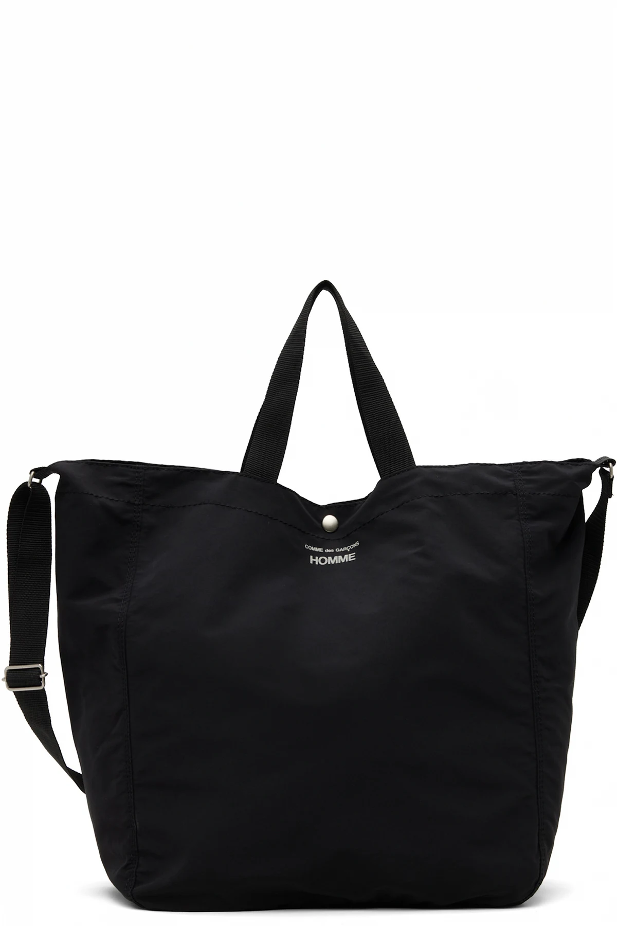 Black Cotton Nylon Grosgrain Tote