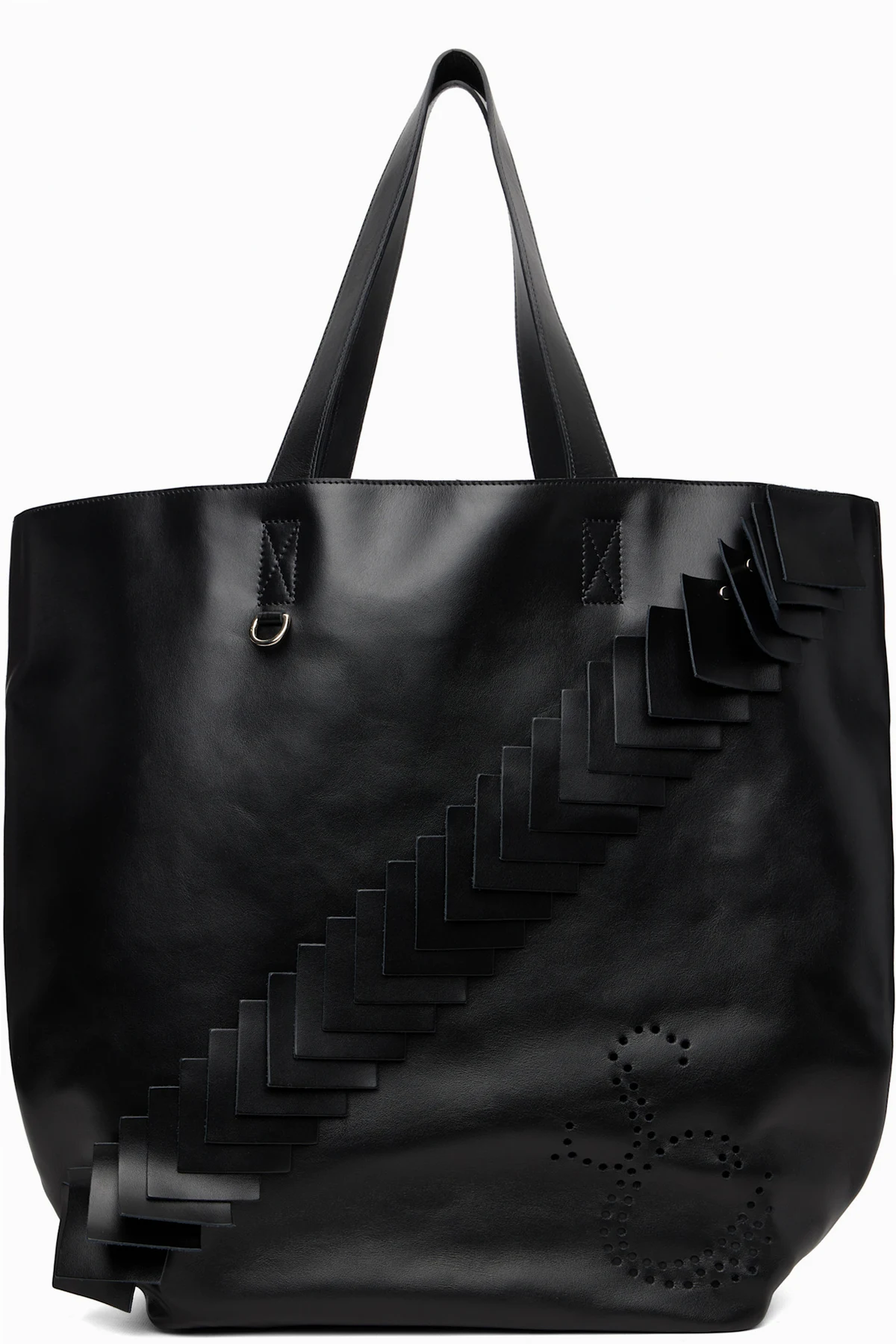 Black Leather Patch Tote
