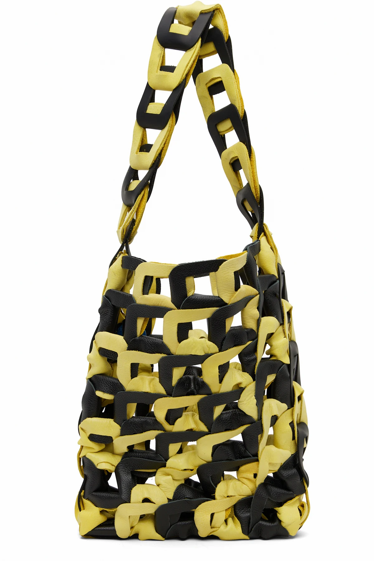 Black & Yellow Links Medium Tote