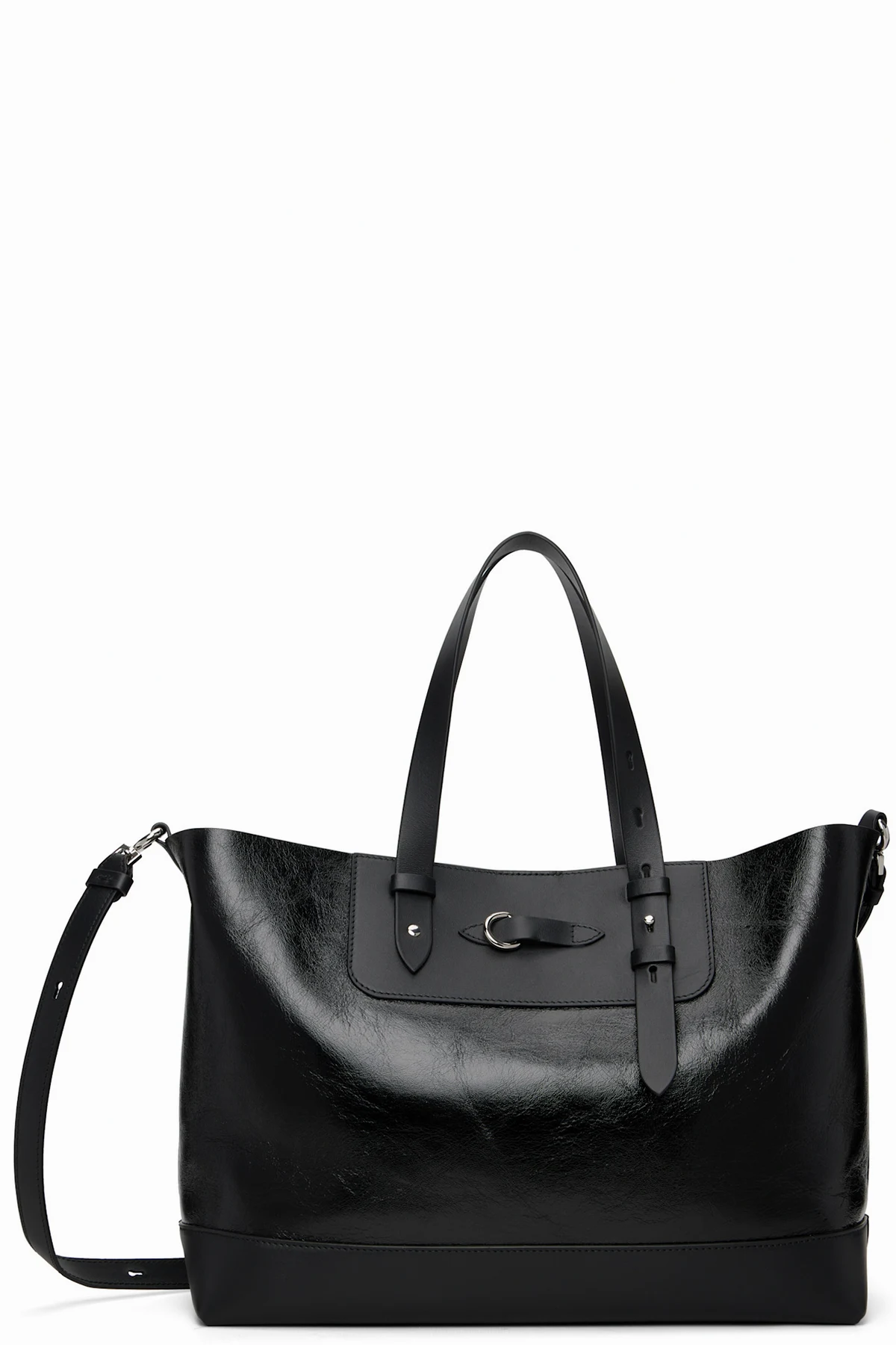 Black Shopping Horizontal Medium Tote