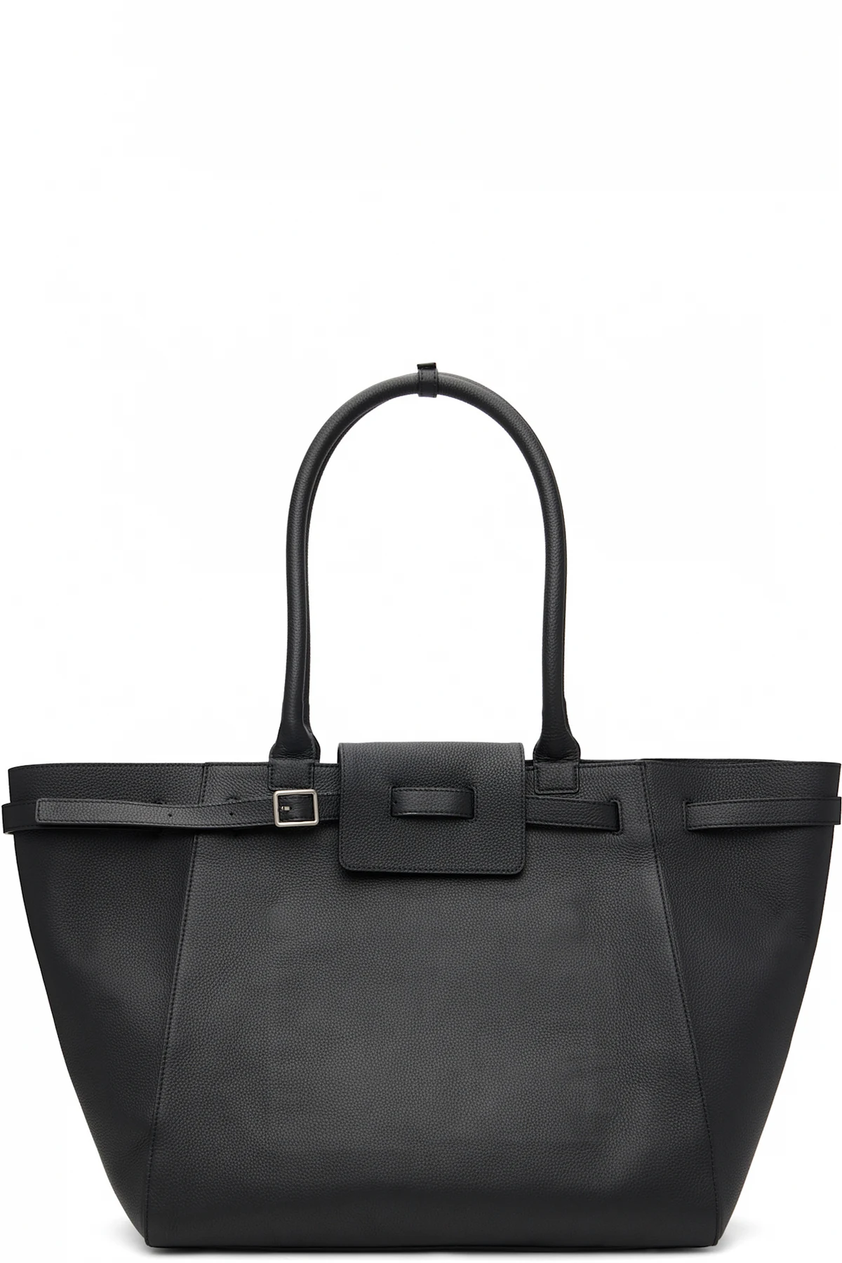 Black Large Belted Cabas Tote