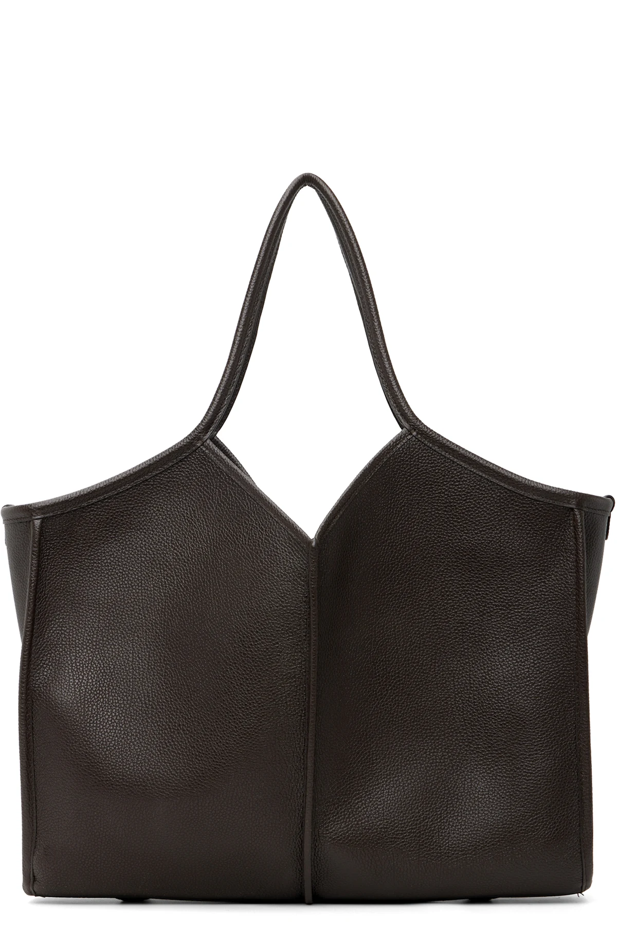 Brown Calella Squared Medium Grainy Tote