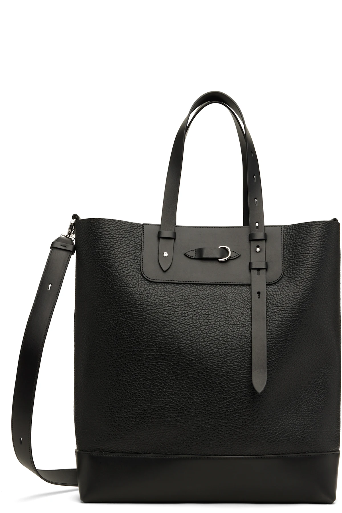 Black Vertical Belt Tote