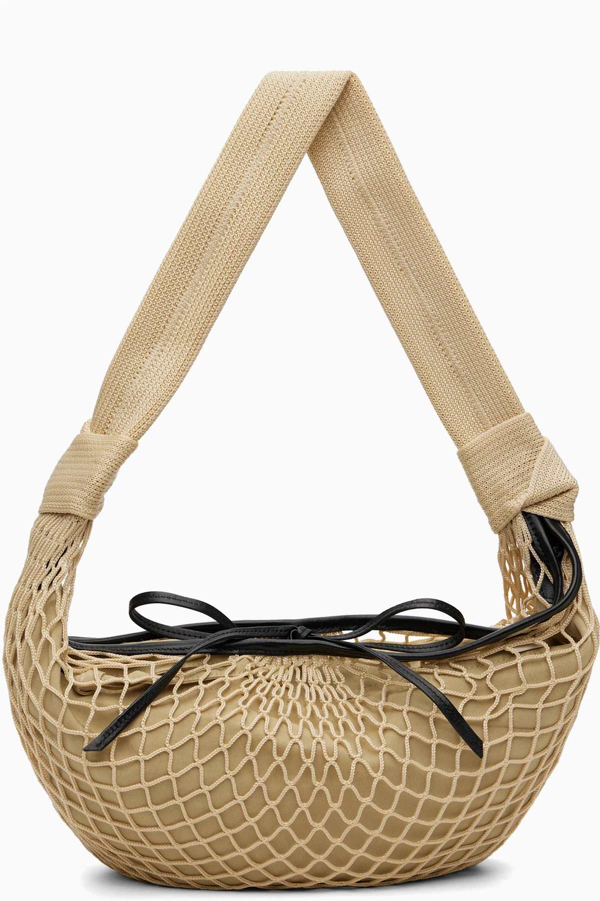 Beige Fortune Croissant Filt Bag