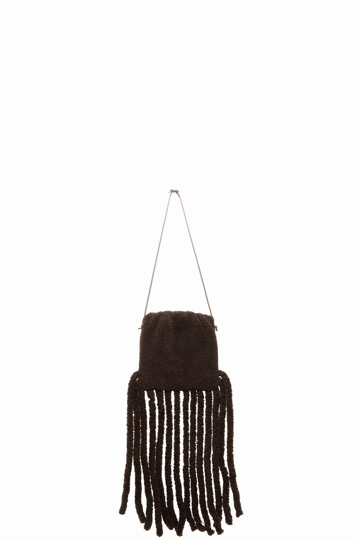 Brown Shearling 'The Fringe' Bag
