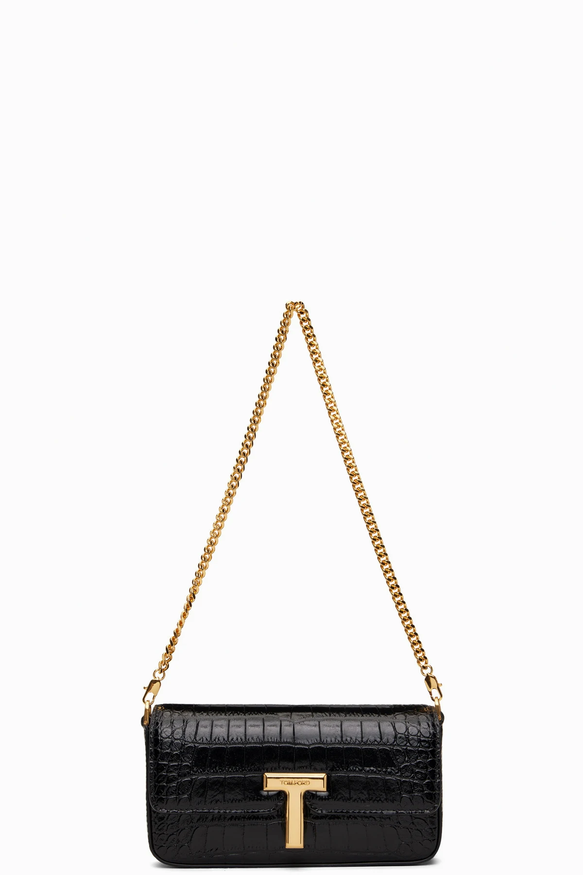 Black Crocodile Leather Wallis Mini Bag