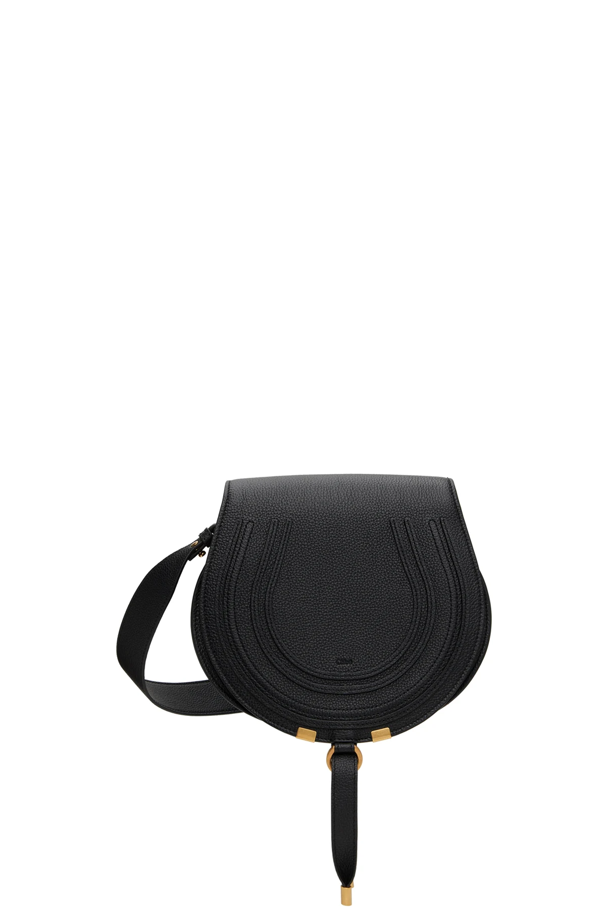 Black Medium Marcie Saddle Bag
