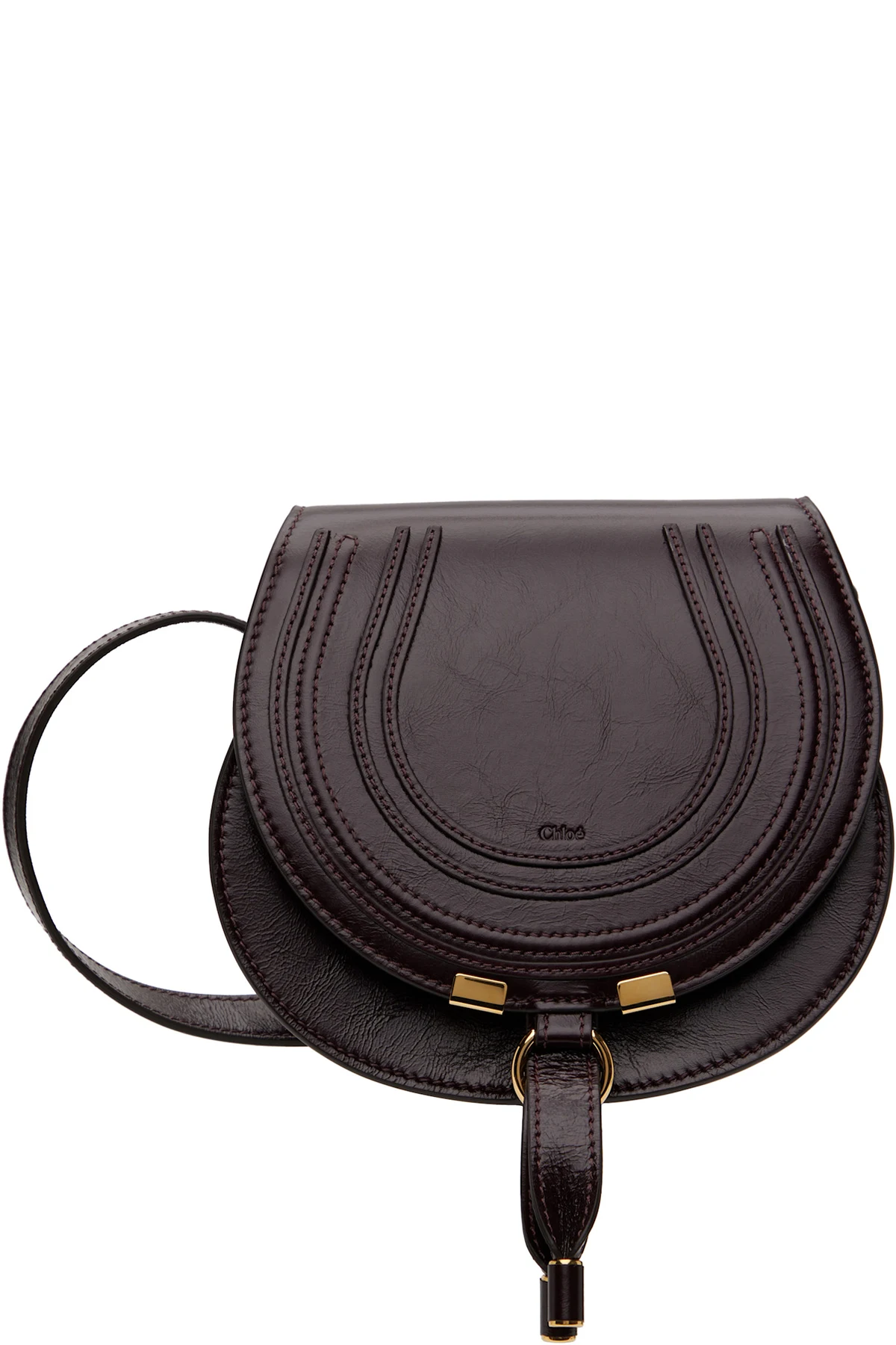 Burgundy Small Marcie Saddle Bag