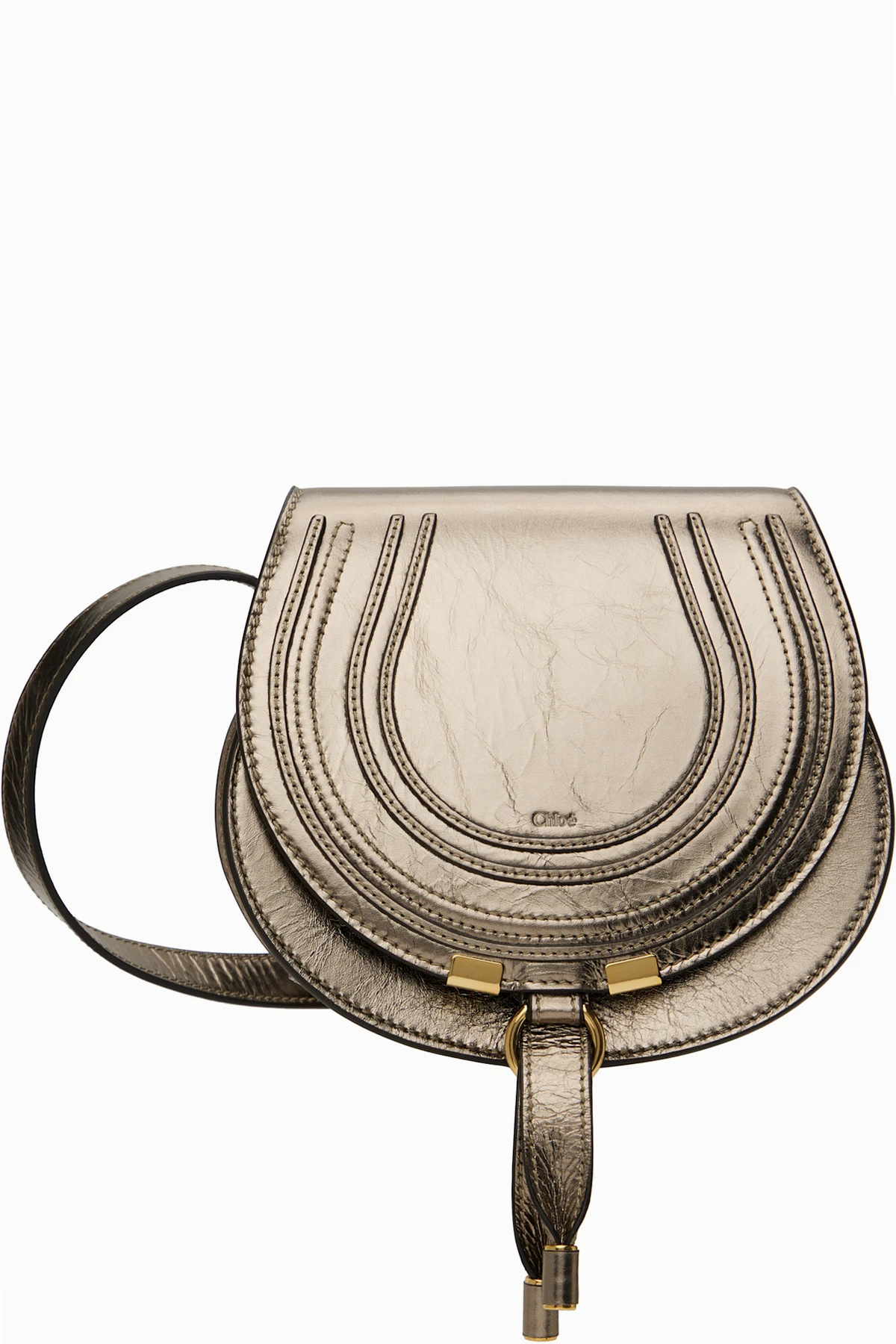 Silver Small Marcie Saddle Bag