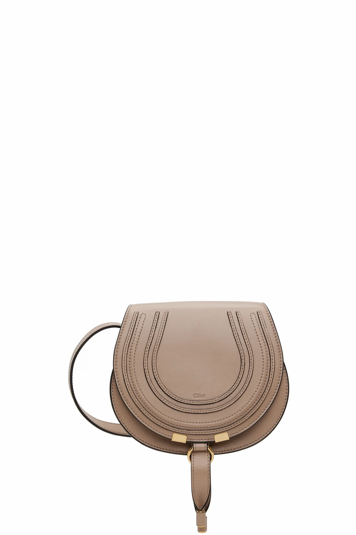 Beige Small Marcie Saddle Bag