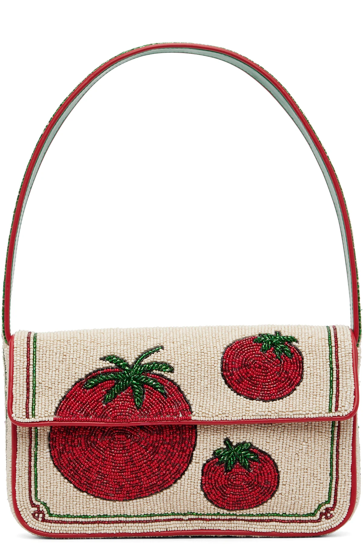 Off-White & Red Tommy Beaded Bag