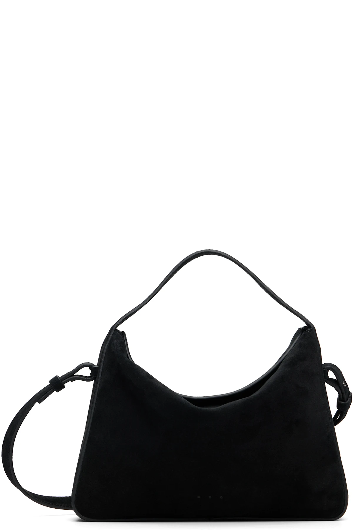 Black Soft Baguette Crossbody Bag