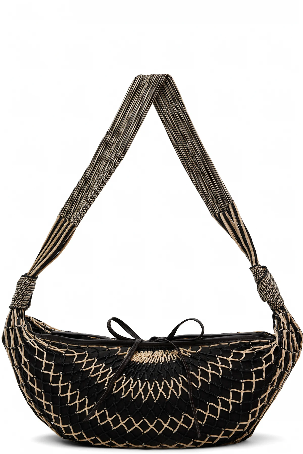 Black & Beige Croissant Filt Bag