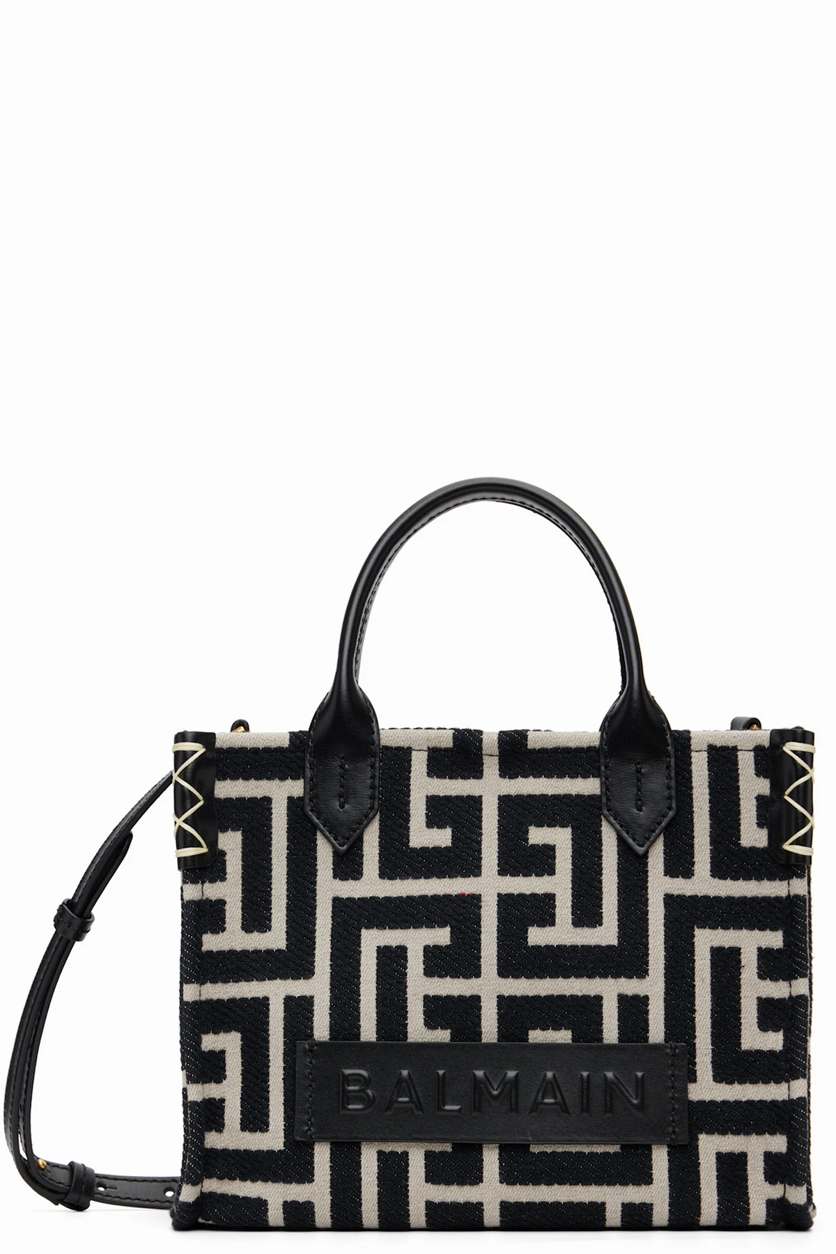 Black & Off-White B-Army Small Monogrammed Bag